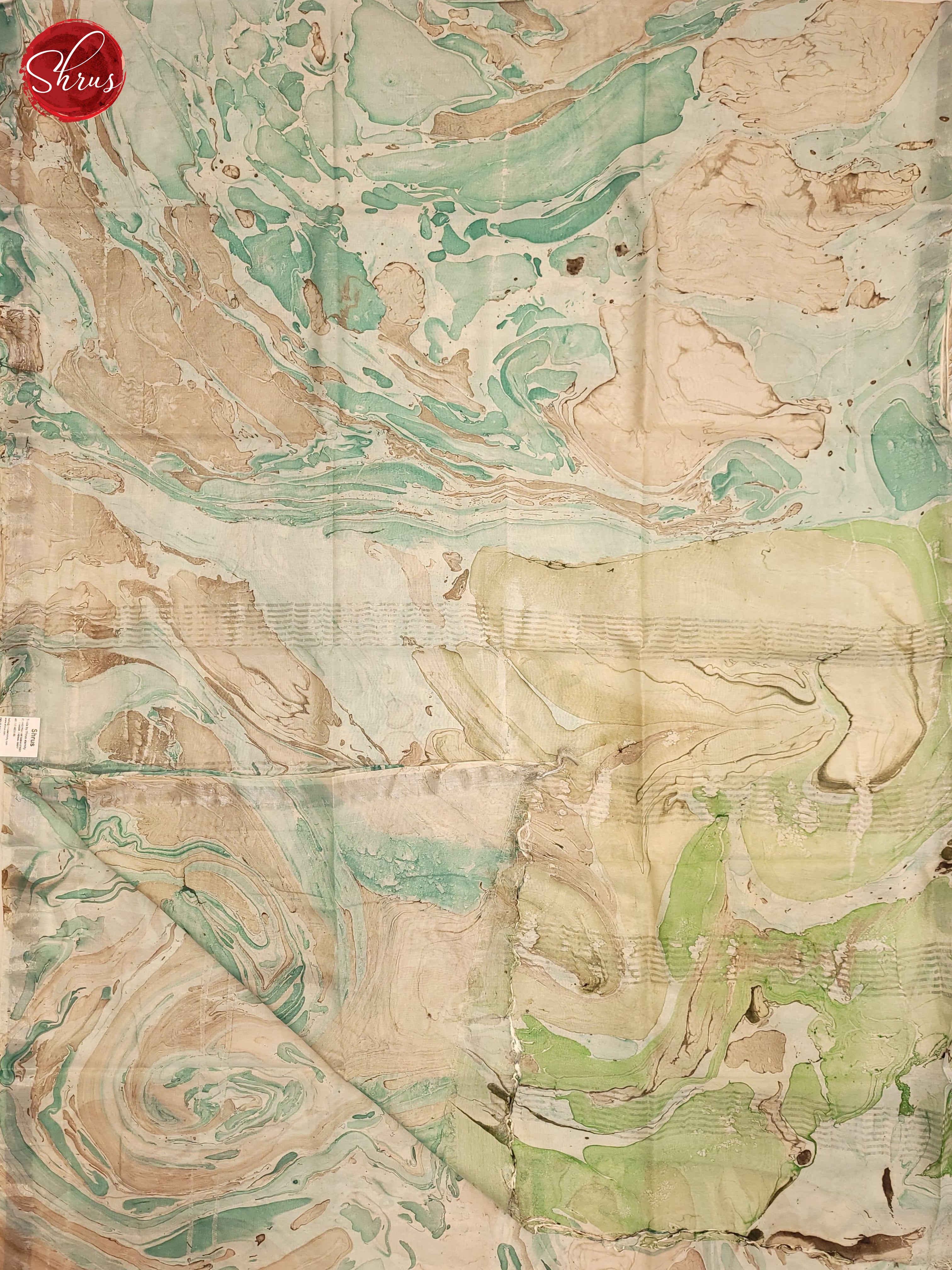 Green & Grey - Linen Cotton Saree - Shop on ShrusEternity.com