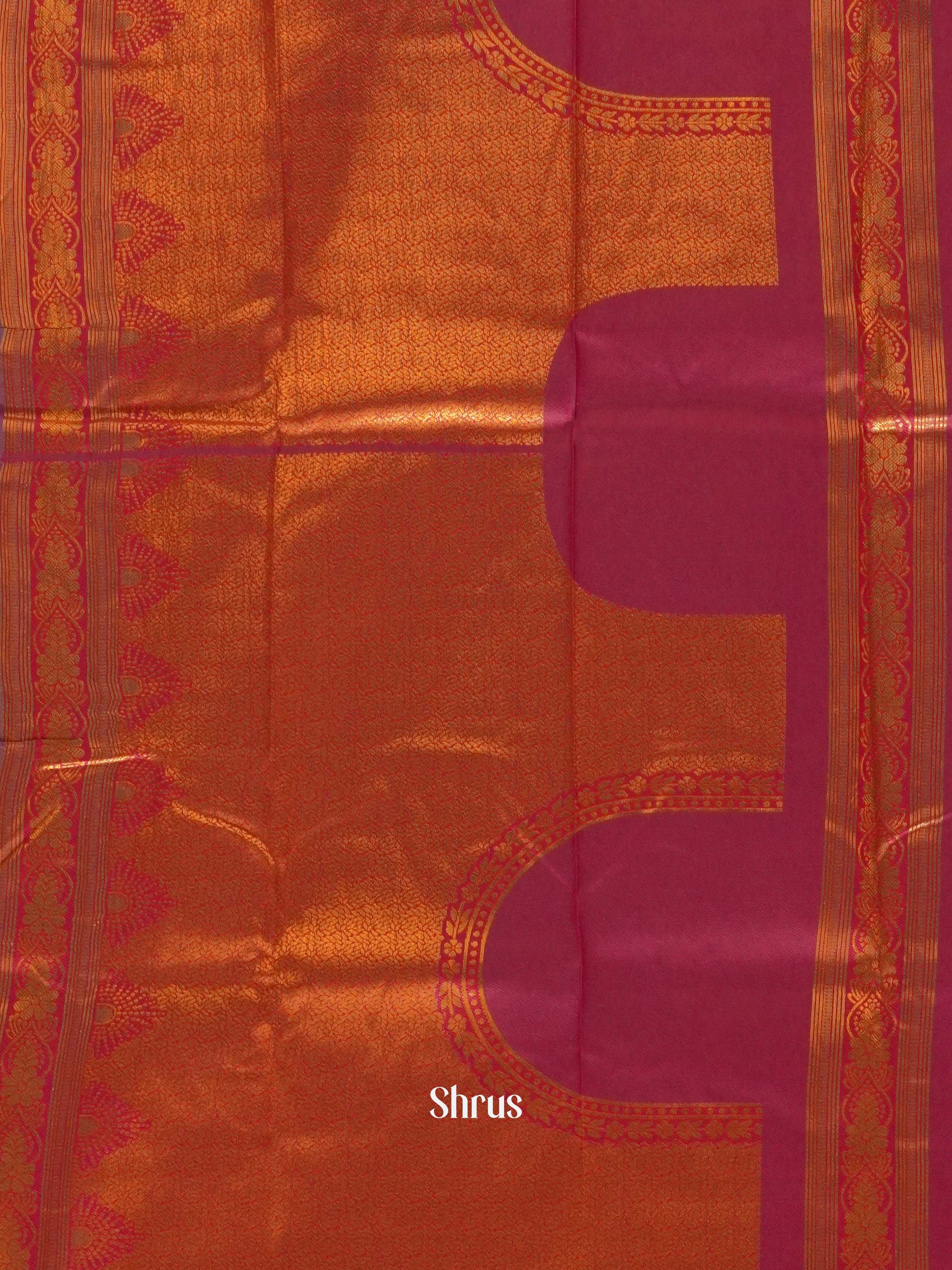 Green And Pink- Semi Kanchipuram Saree - Shop on ShrusEternity.com
