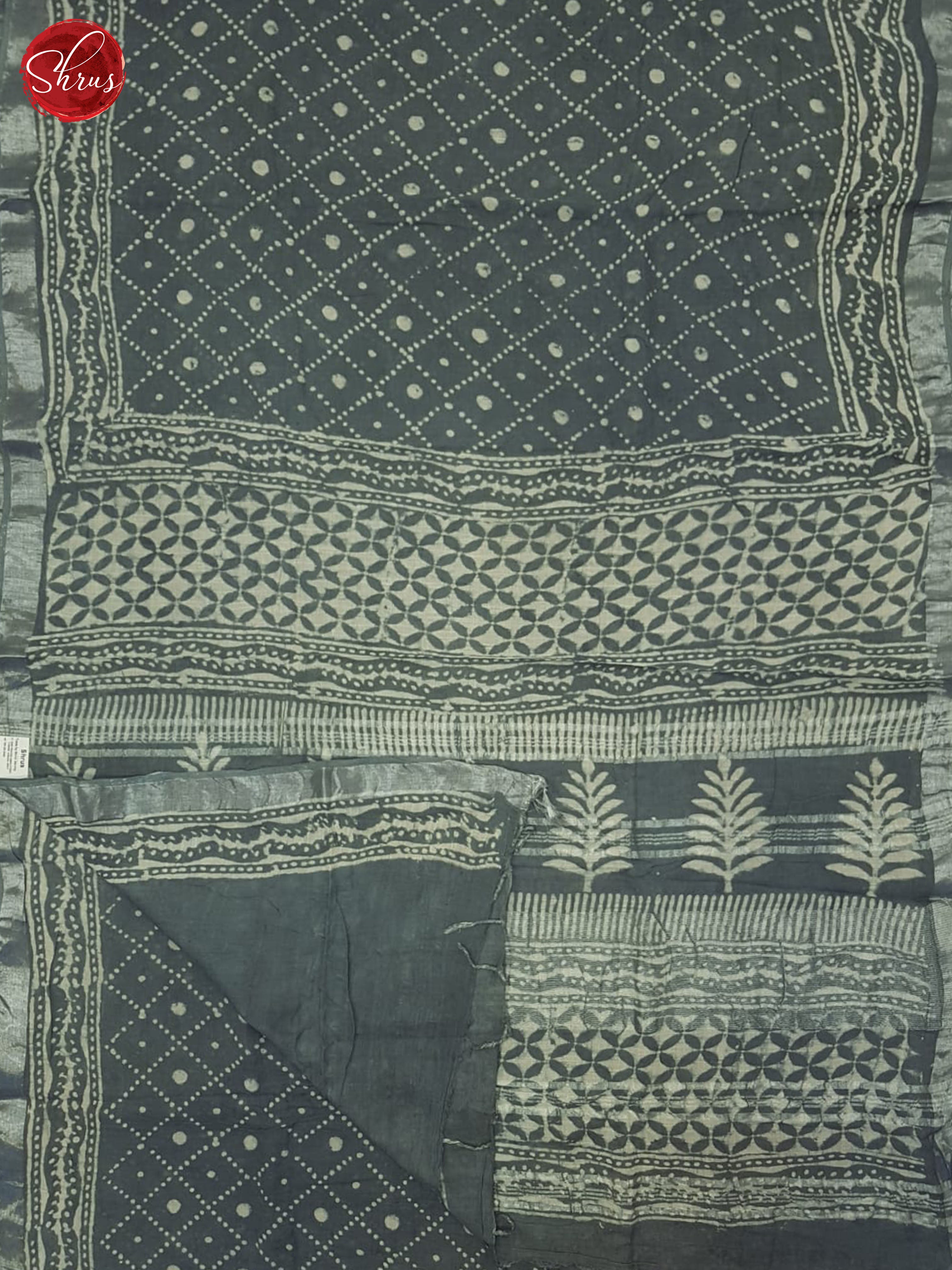 Grey (Single Tone) - Linen Cotton Saree - Shop on ShrusEternity.com