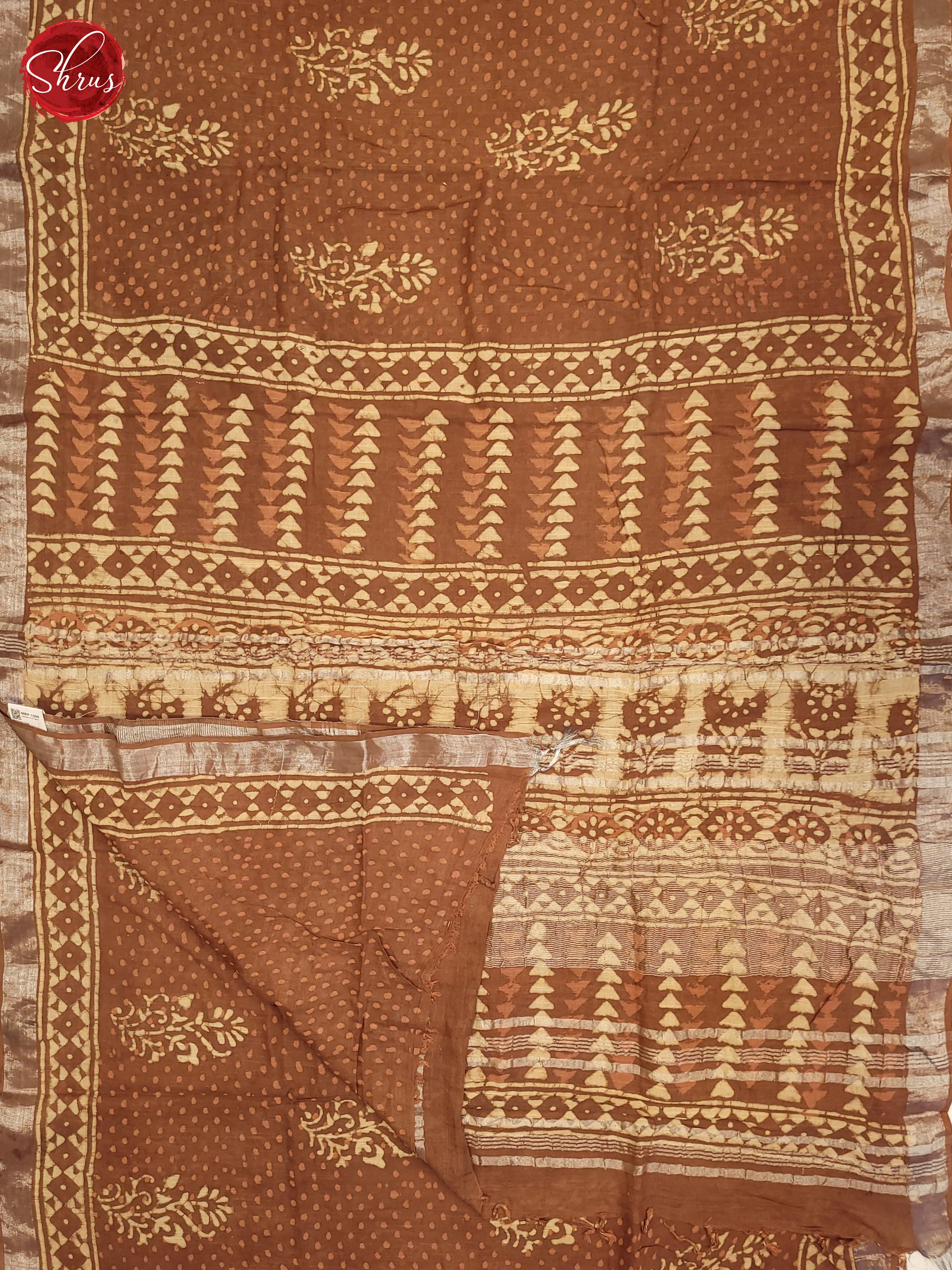 Lite Brown(Single Tone) - Linen Cotton Saree - Shop on ShrusEternity.com