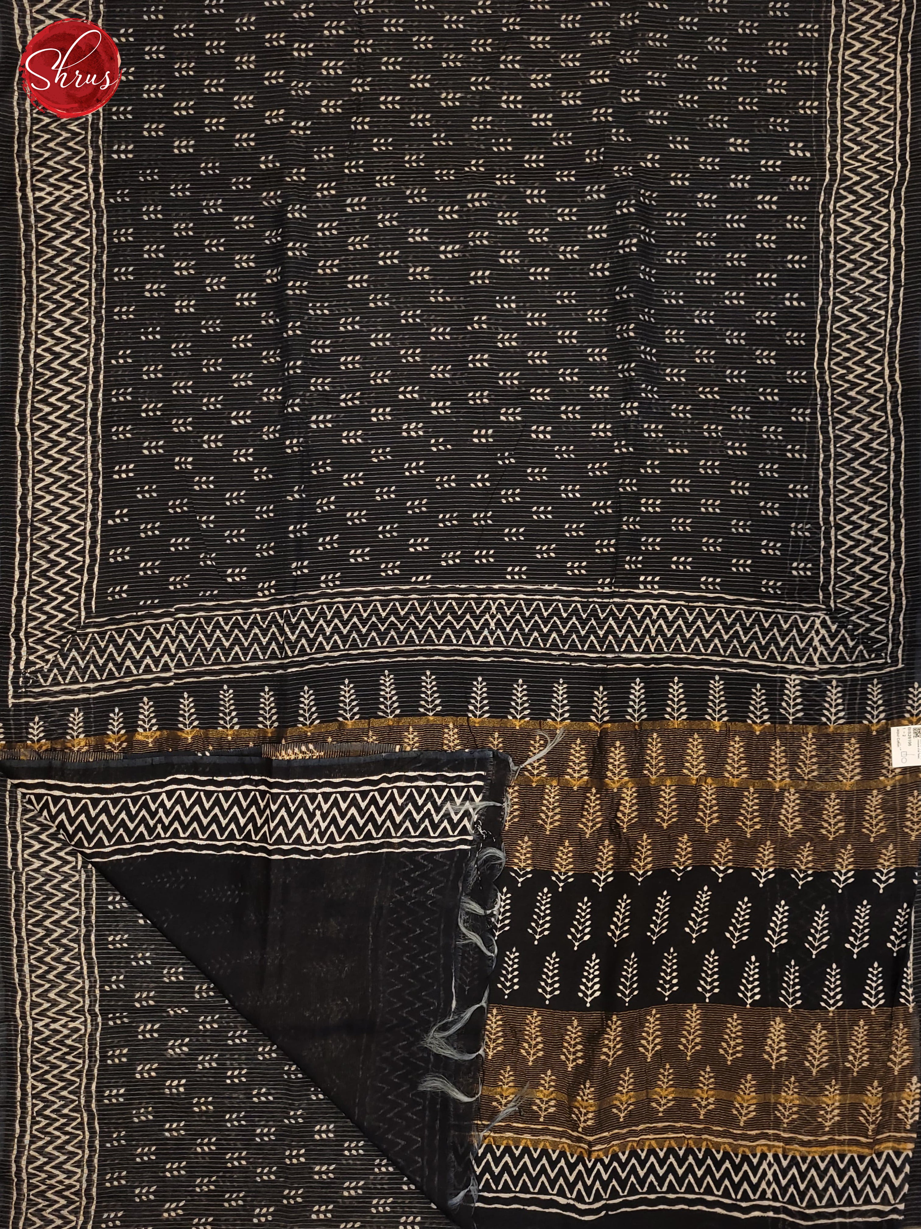 Black(Single Tone) -Jaipur cotton Saree - Shop on ShrusEternity.com