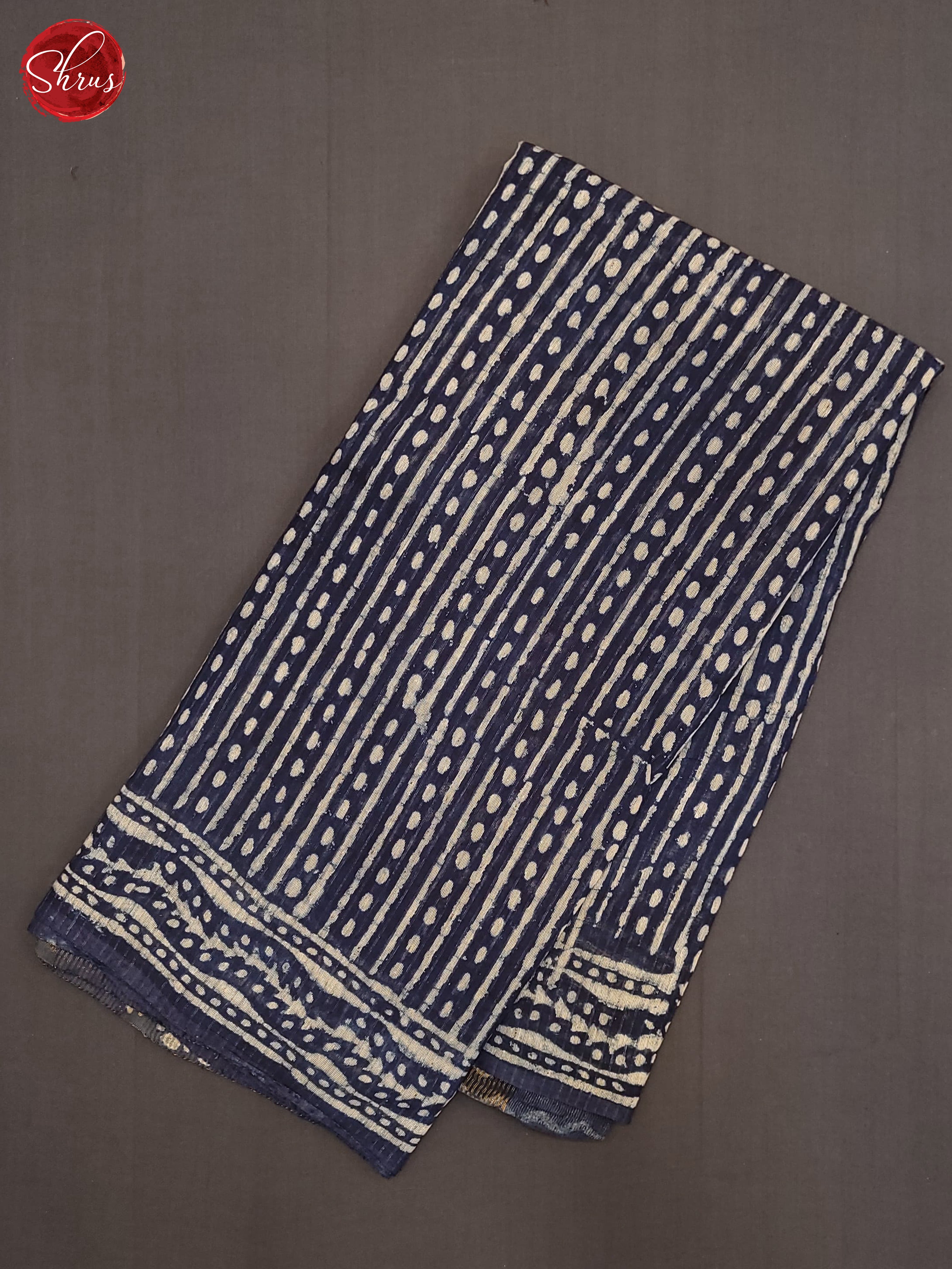 Navy Blue(Single Tone)- Jaipur cotton Saree - Shop on ShrusEternity.com