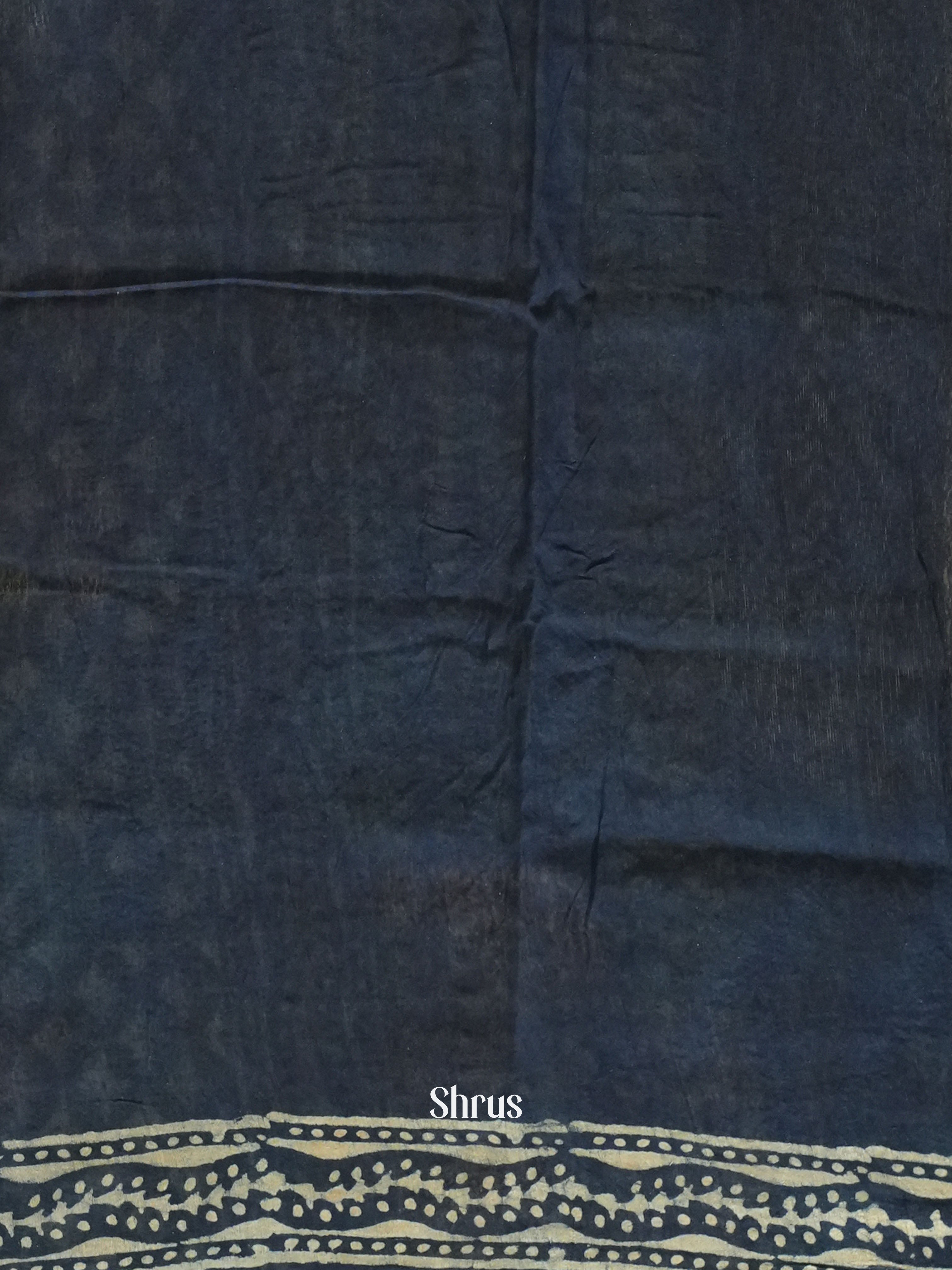 Navy Blue(Single Tone)- Jaipur cotton Saree - Shop on ShrusEternity.com