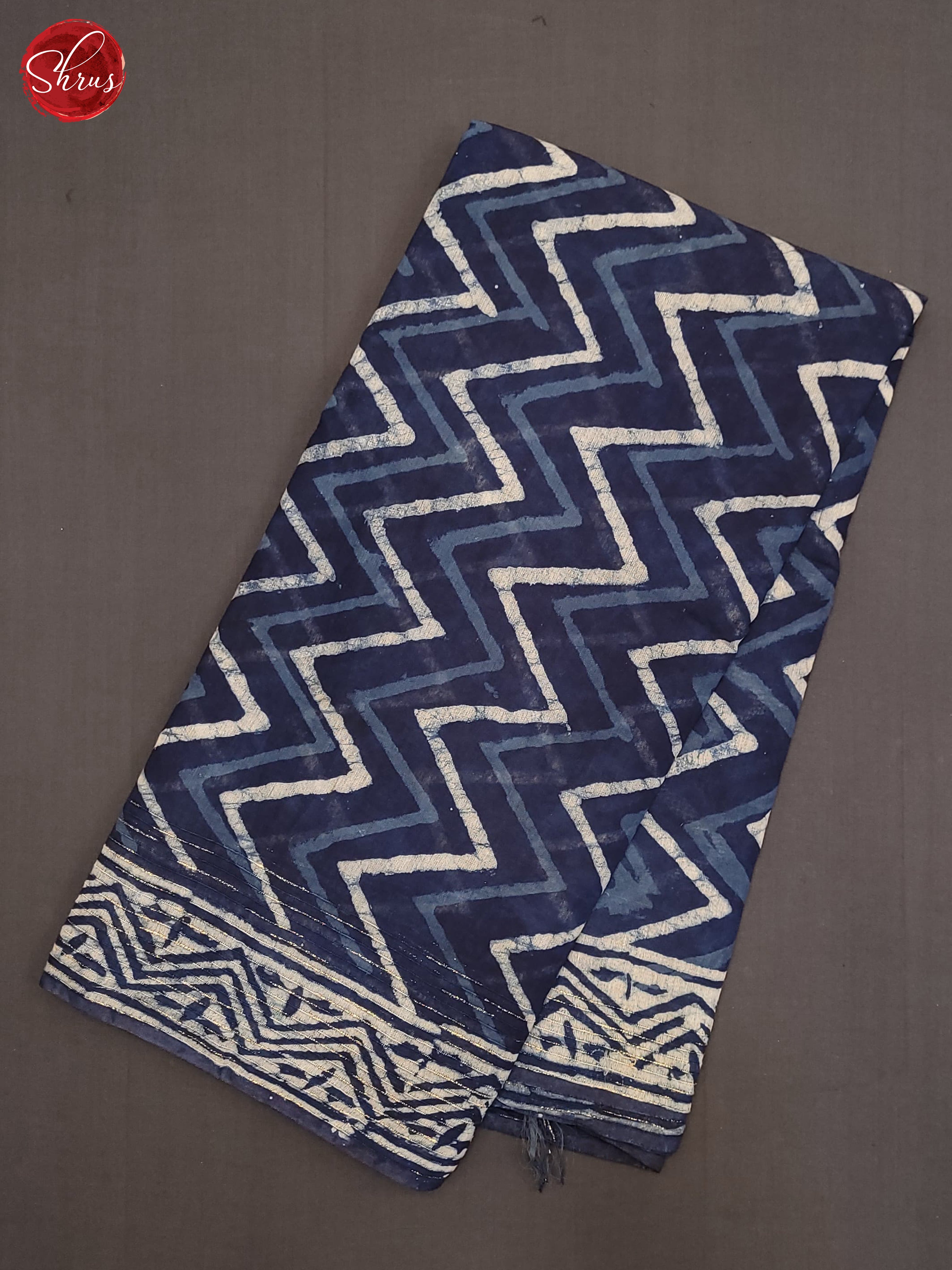 Navy Blue(Single Tone- Jaipur cotton Saree - Shop on ShrusEternity.com