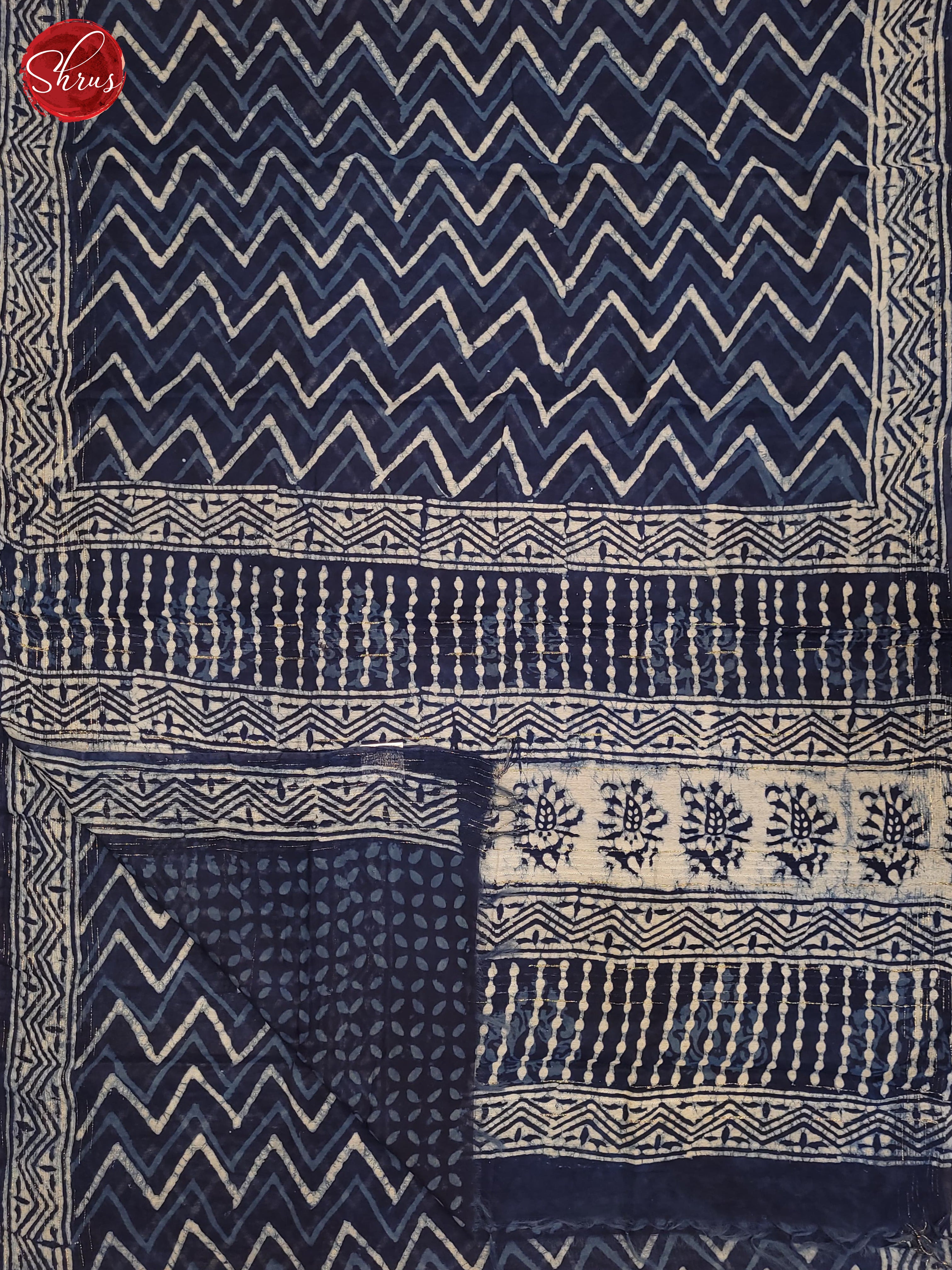 Navy Blue(Single Tone- Jaipur cotton Saree - Shop on ShrusEternity.com