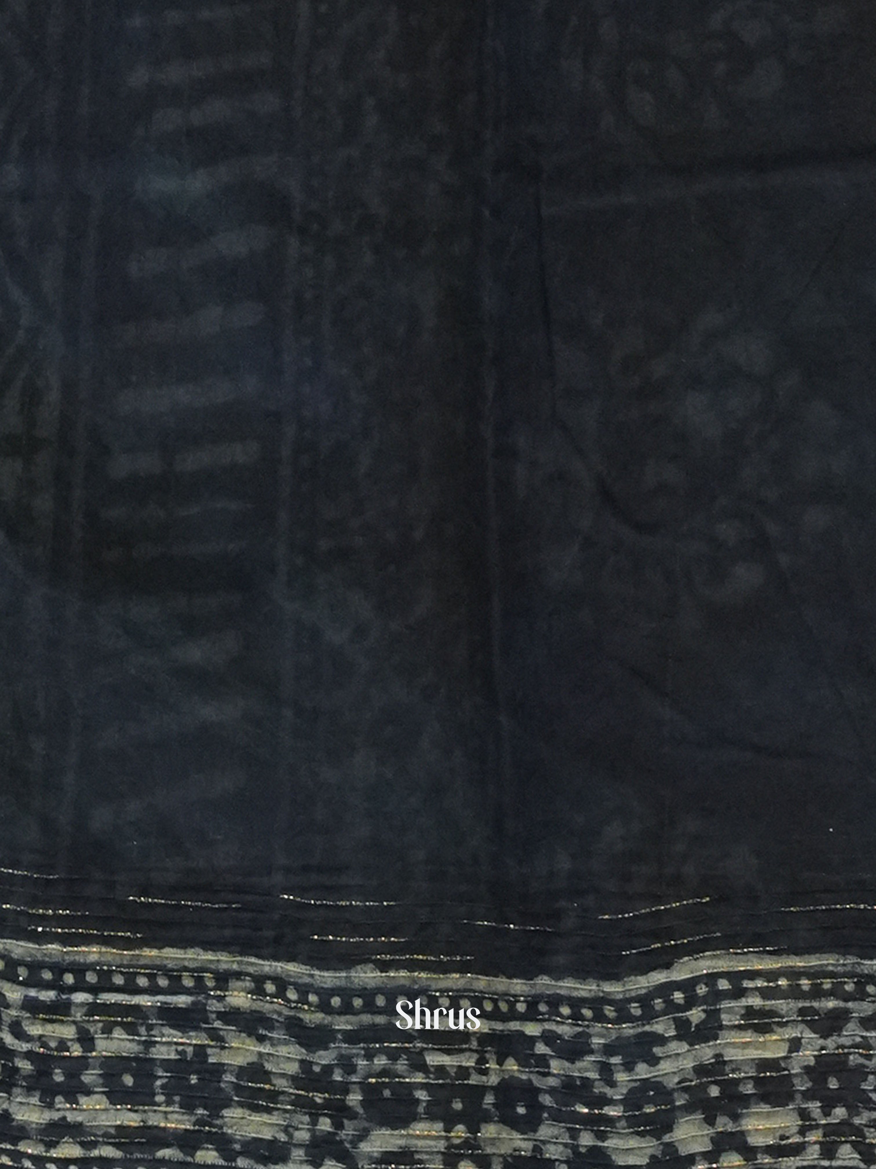 Navy Blue(Single Tone) - Jaipur cotton Saree - Shop on ShrusEternity.com
