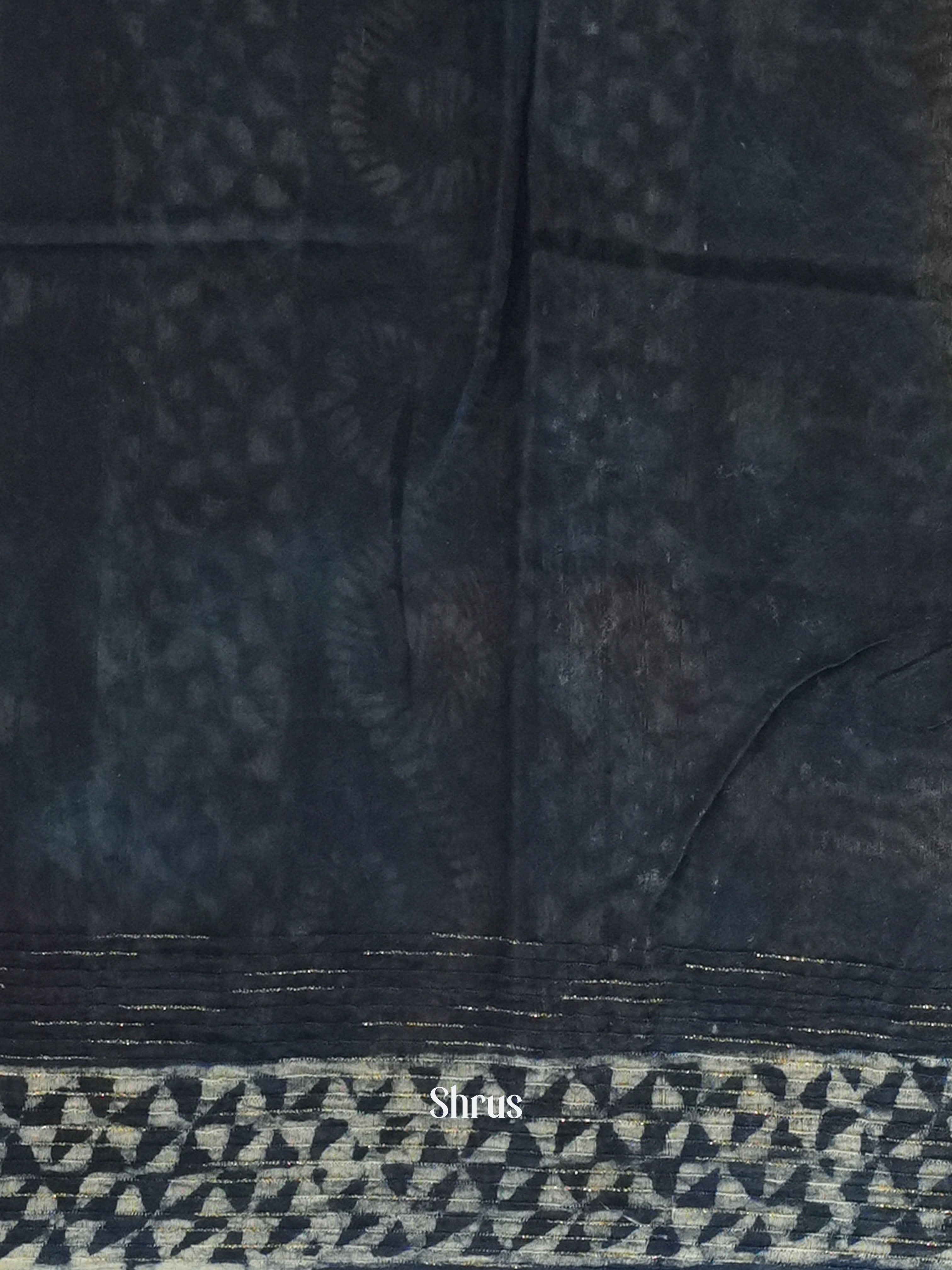 Navy Blue(Single Tone) - Jaipur cotton Saree - Shop on ShrusEternity.com