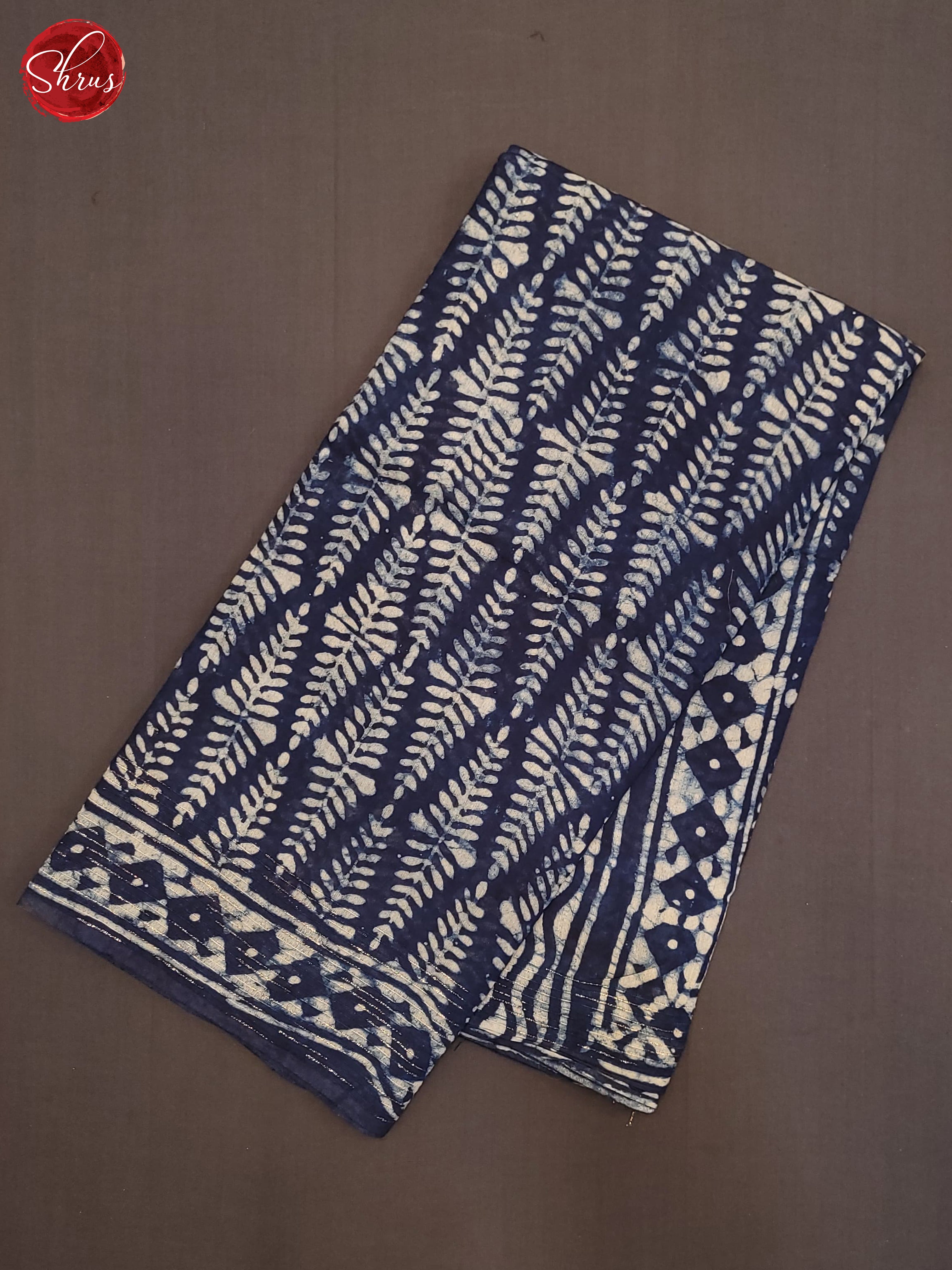 Dark Blue(Single Tone)- Jaipur cotton Saree - Shop on ShrusEternity.com