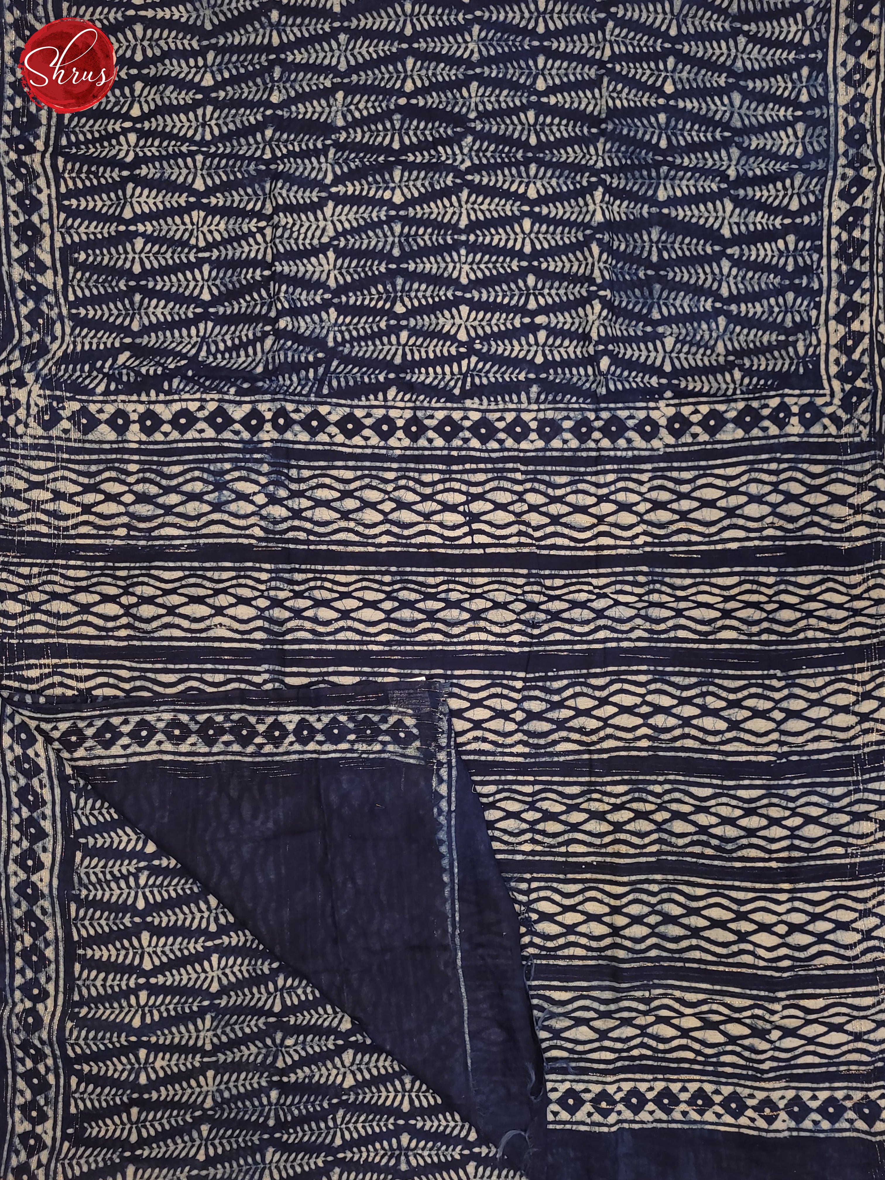 Dark Blue(Single Tone)- Jaipur cotton Saree - Shop on ShrusEternity.com