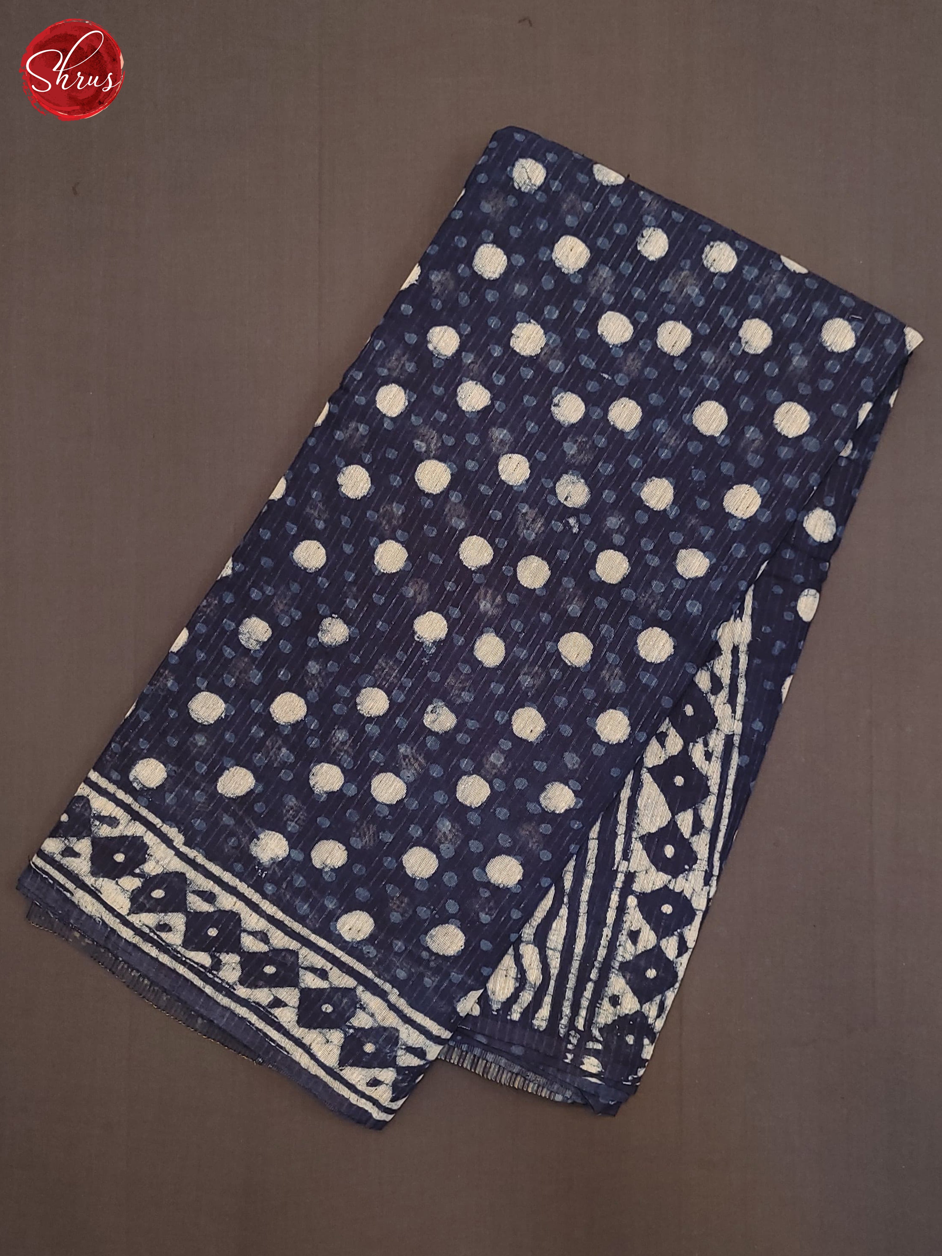 Navy Blue(Single Tone) - Jaipur cotton Saree - Shop on ShrusEternity.com