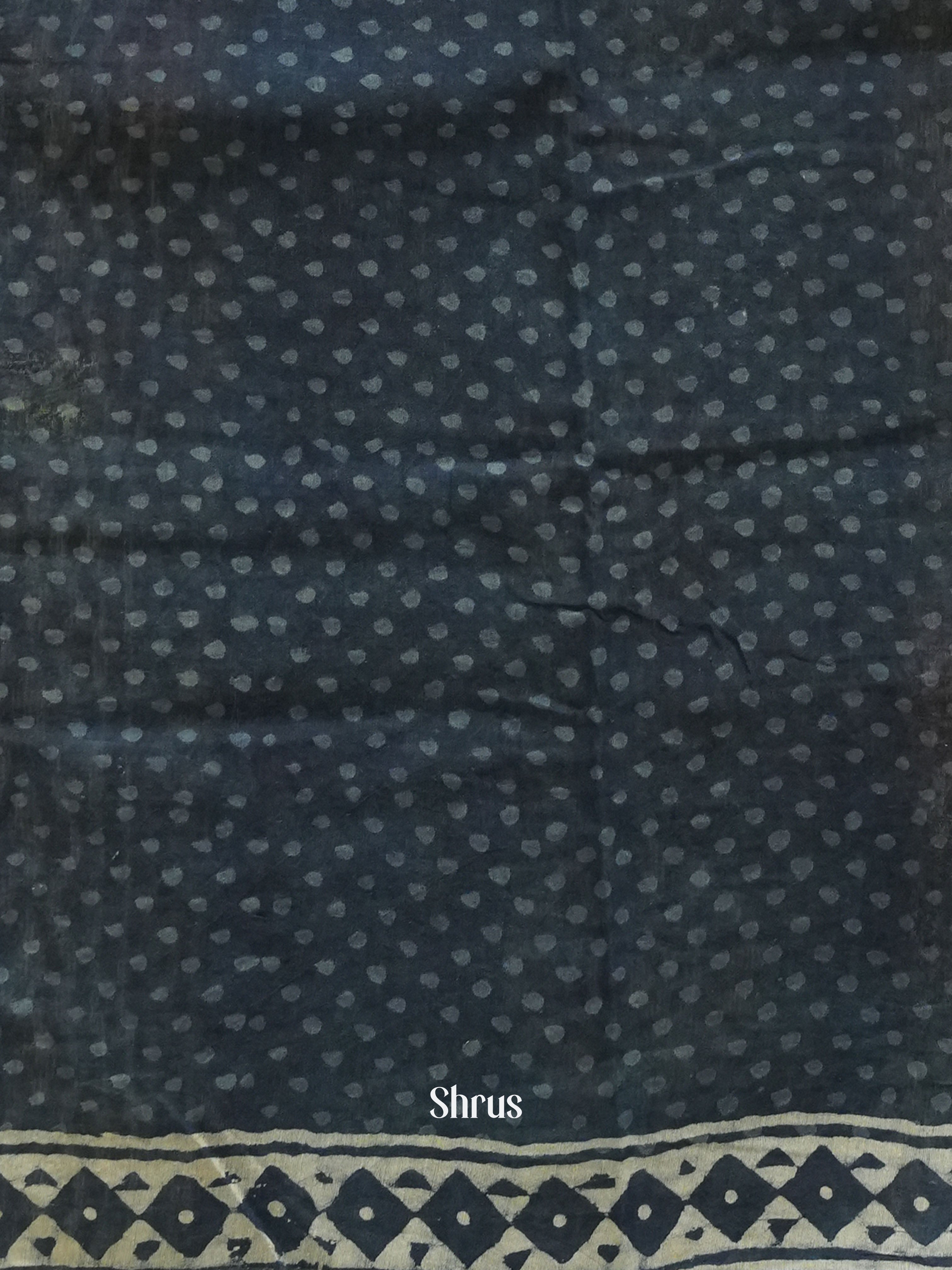 Navy Blue(Single Tone) - Jaipur cotton Saree - Shop on ShrusEternity.com