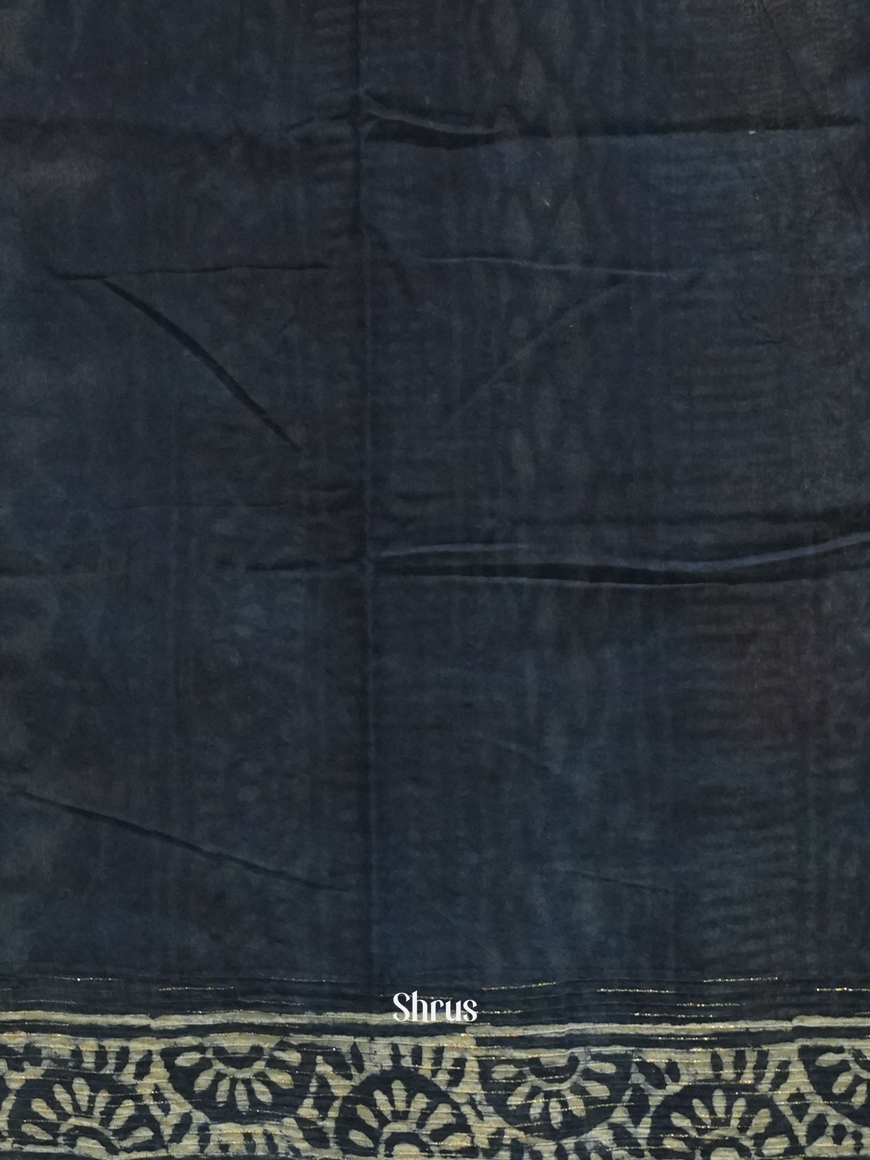 Navy Blue(Single Tone) - Jaipur cotton Saree - Shop on ShrusEternity.com