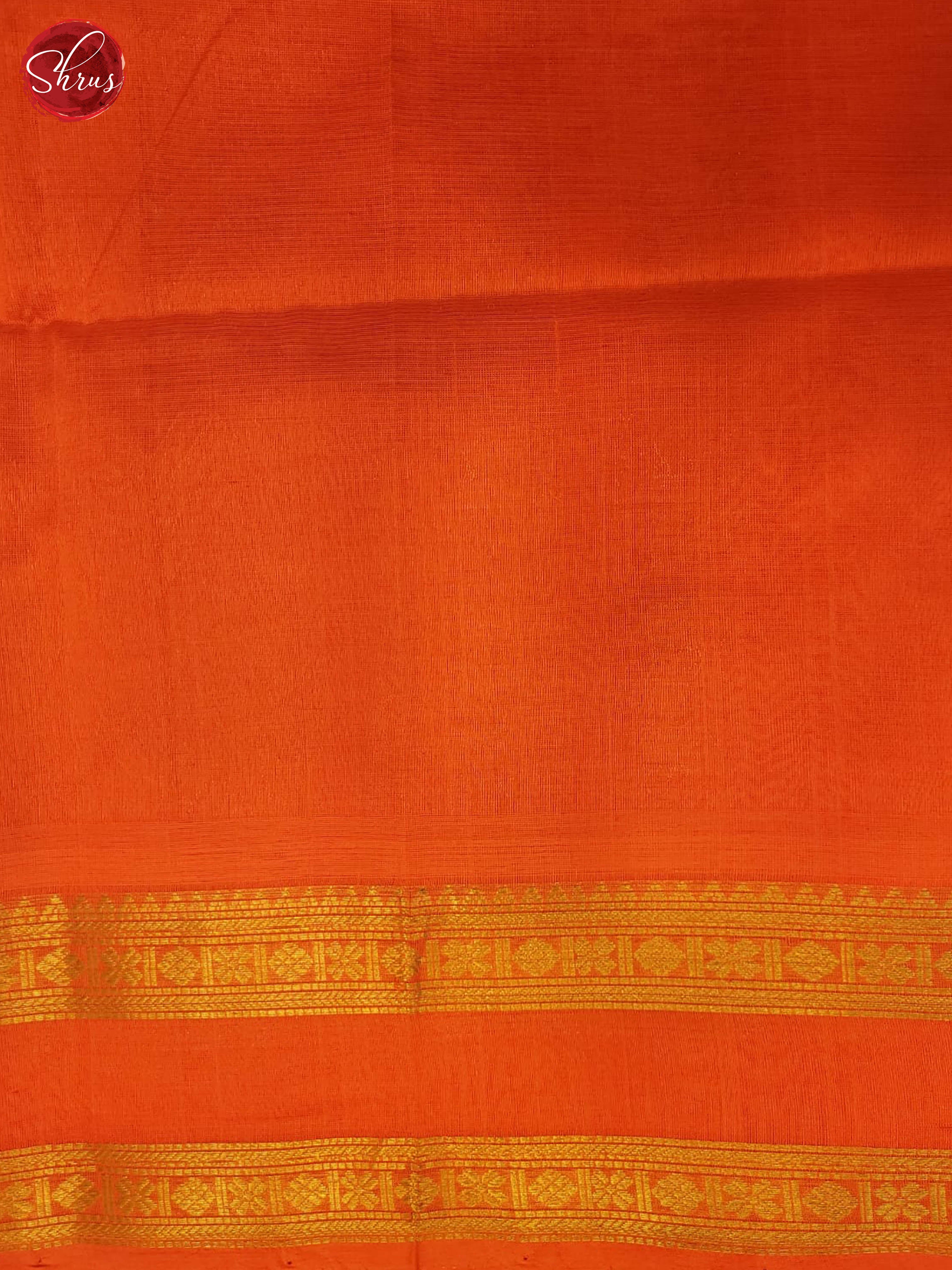 Blue and Orange- Silk Cotton saree - Shop on ShrusEternity.com