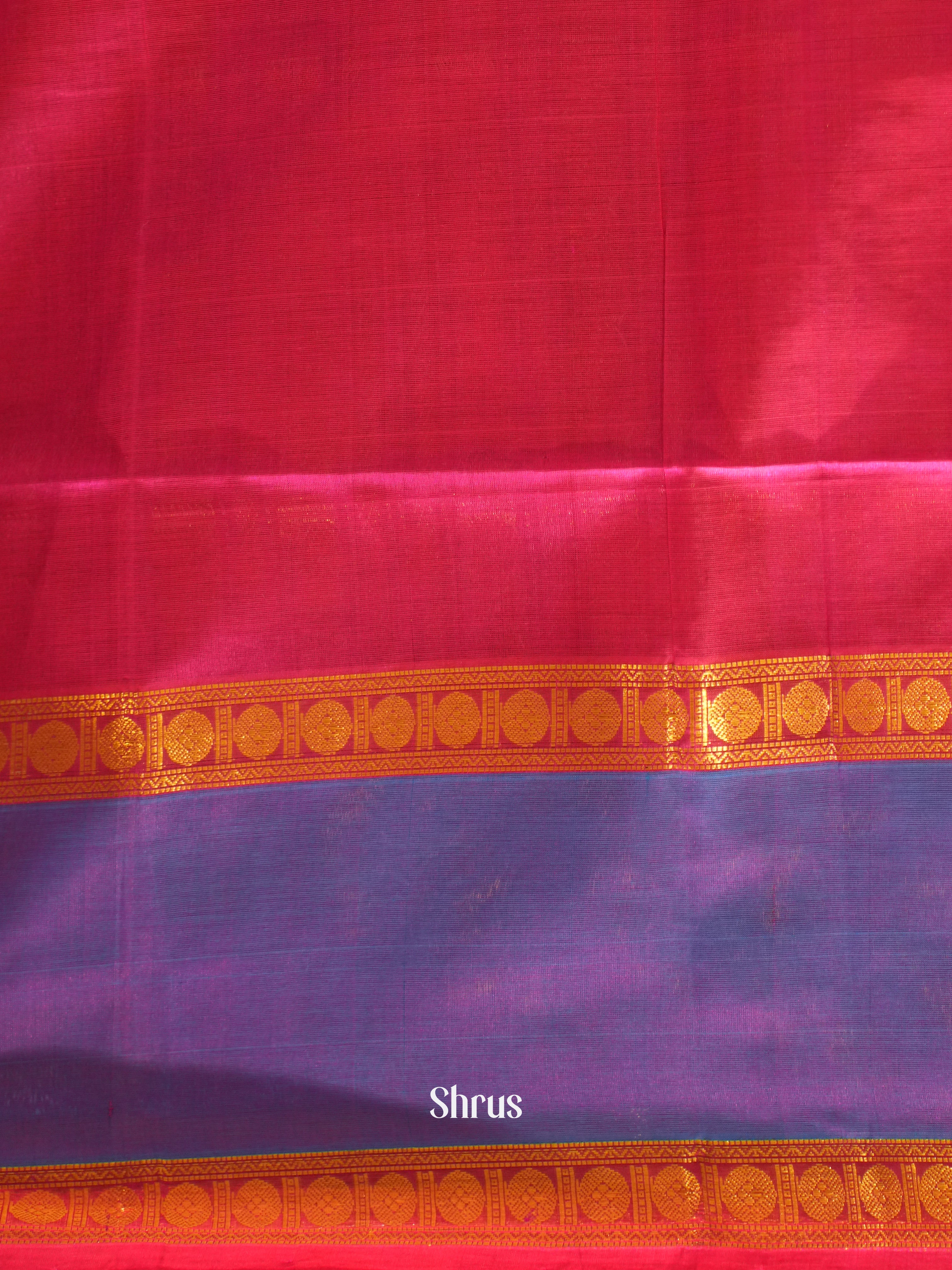 Purple And Pink- Silk Cotton saree - Shop on ShrusEternity.com