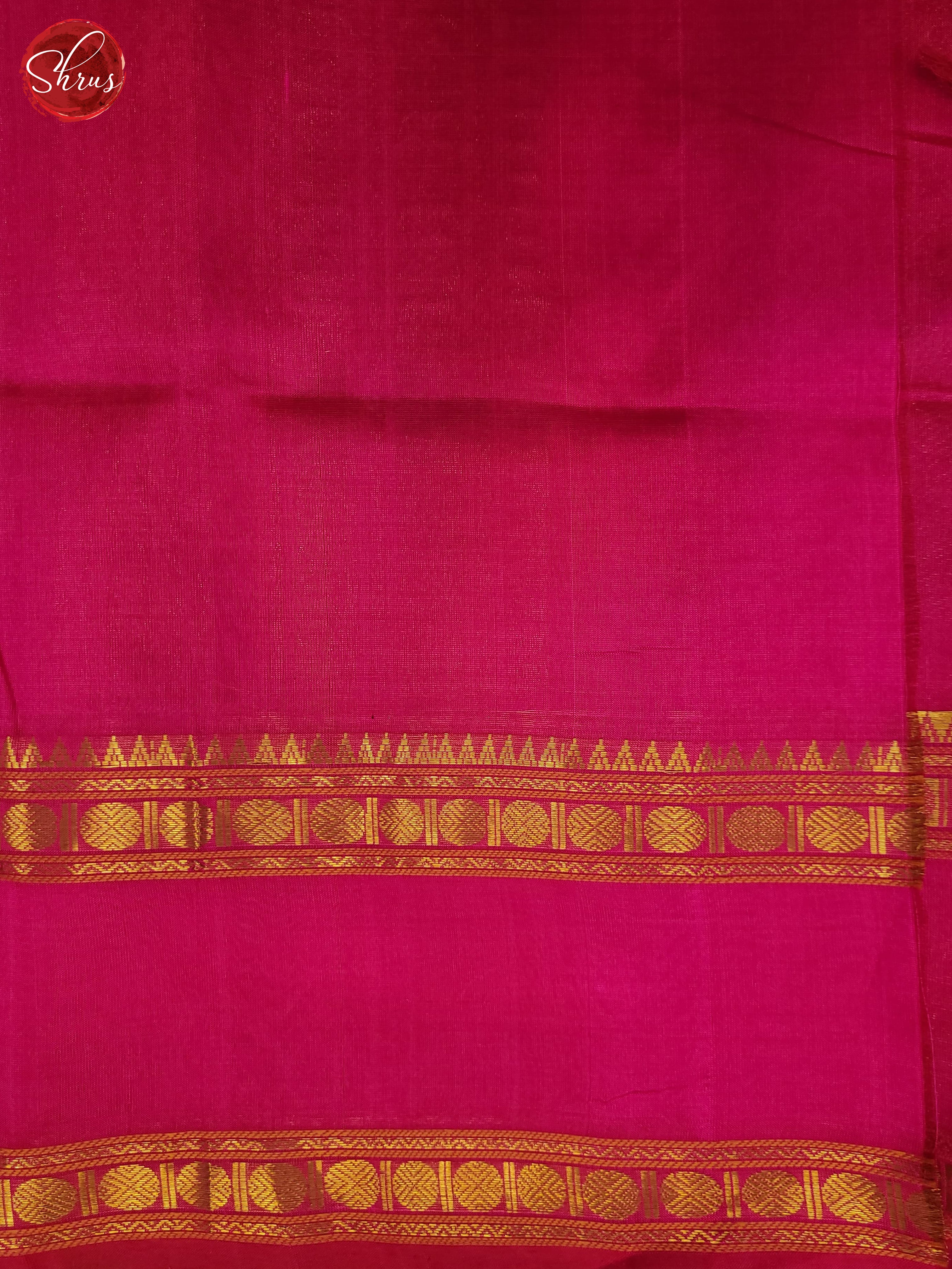 Bottle Green & Pink - Silk Cotton Saree - Shop on ShrusEternity.com