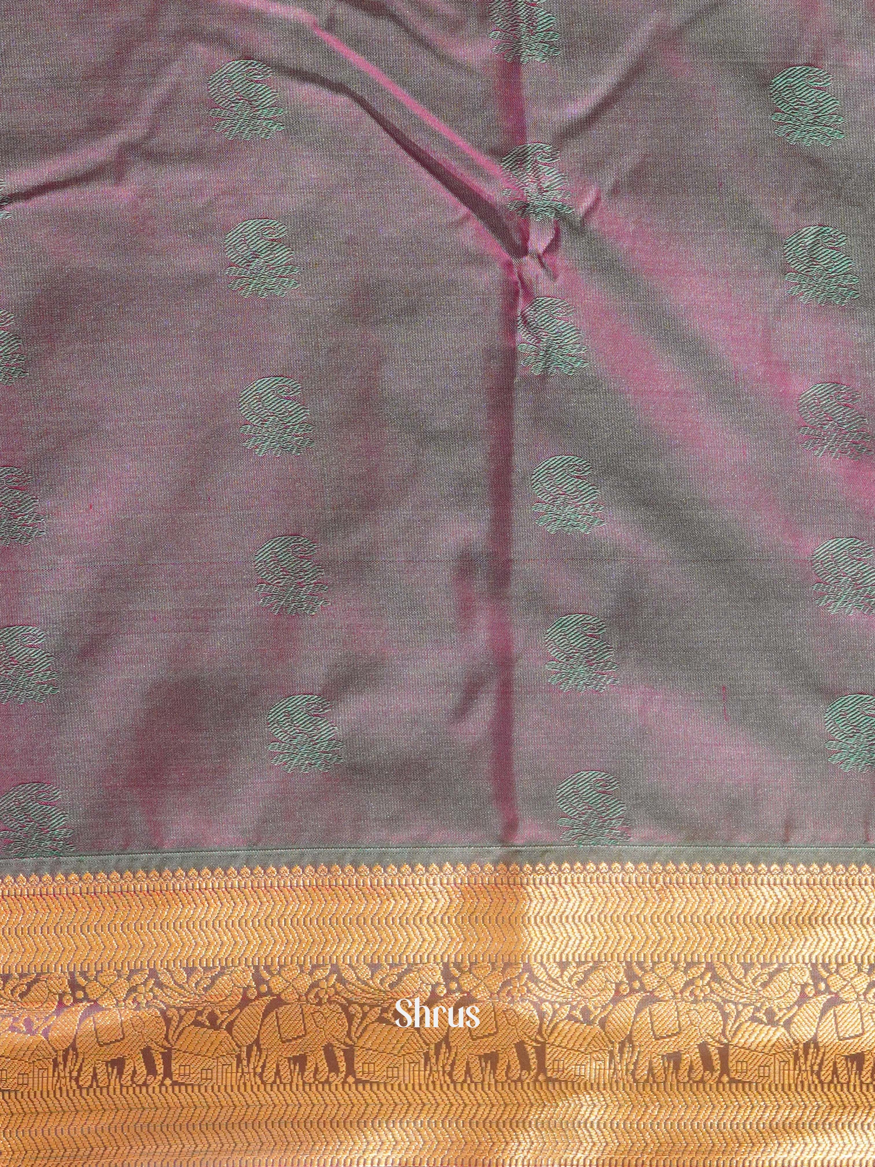 Pink & Purple - Semi Kanchipuram Saree - Shop on ShrusEternity.com