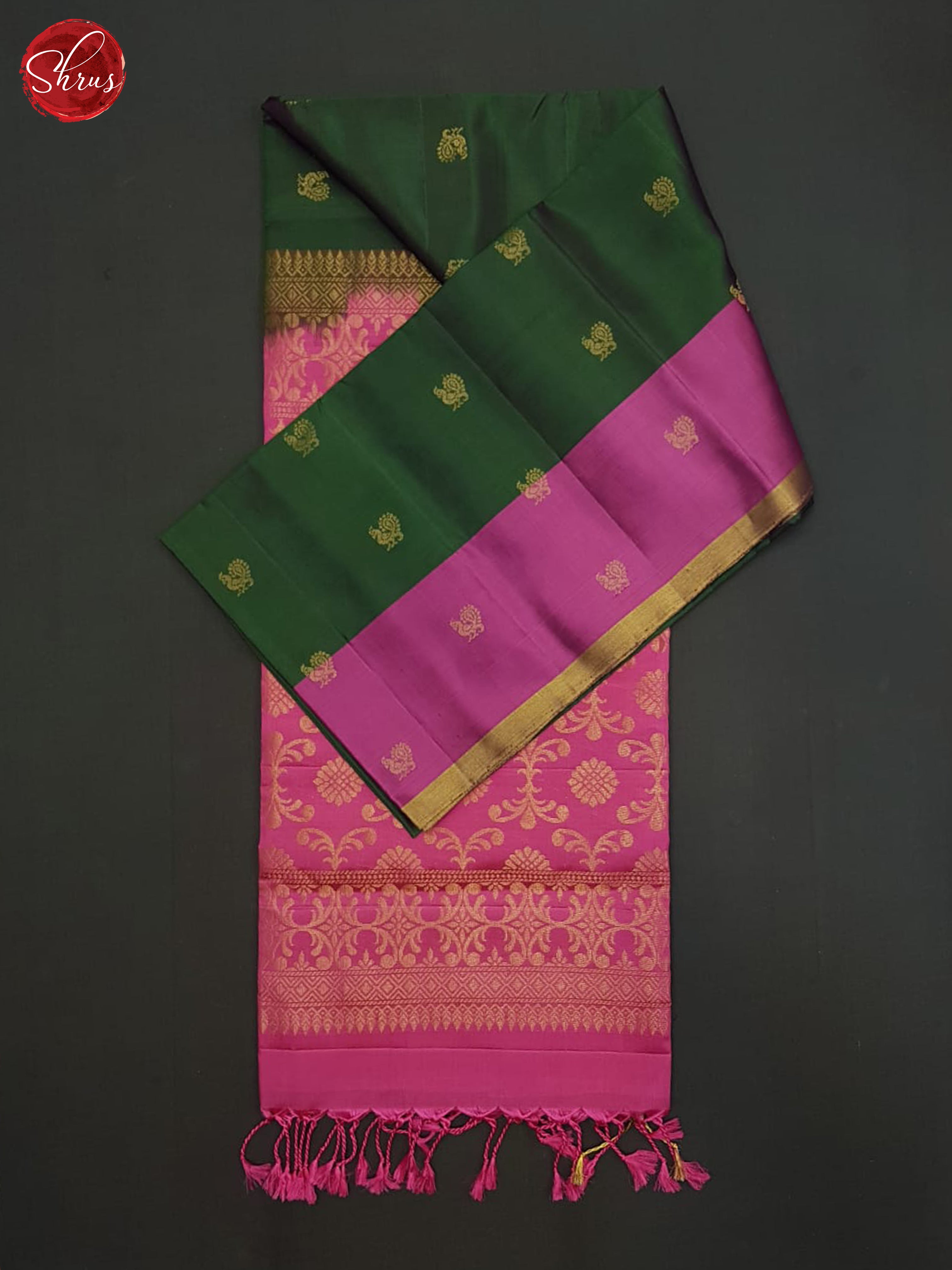 Green & - Softsilk-halfpure Saree - Shop on ShrusEternity.com
