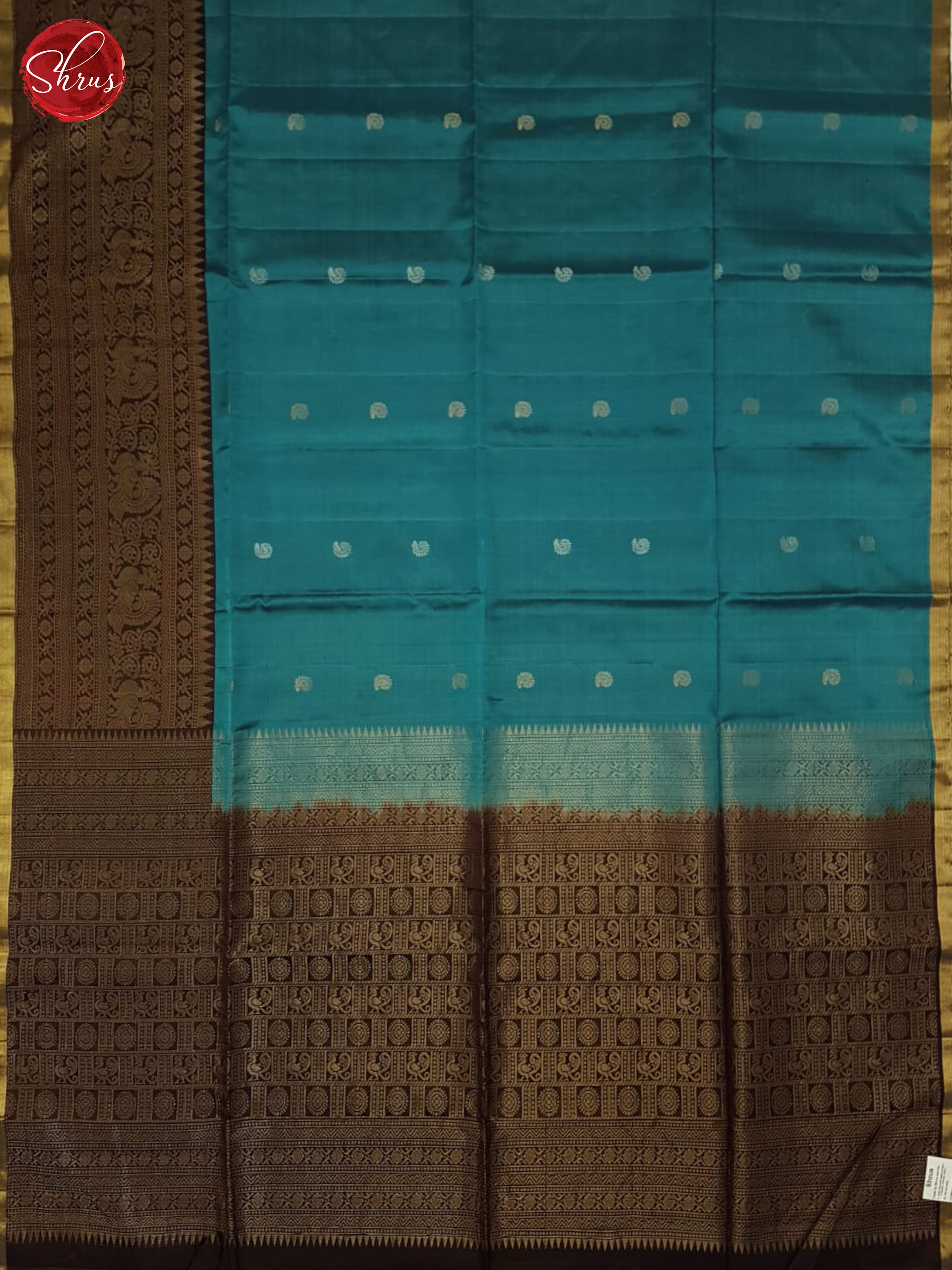 Blue & Brown - Softsilk-halfpure Saree - Shop on ShrusEternity.com