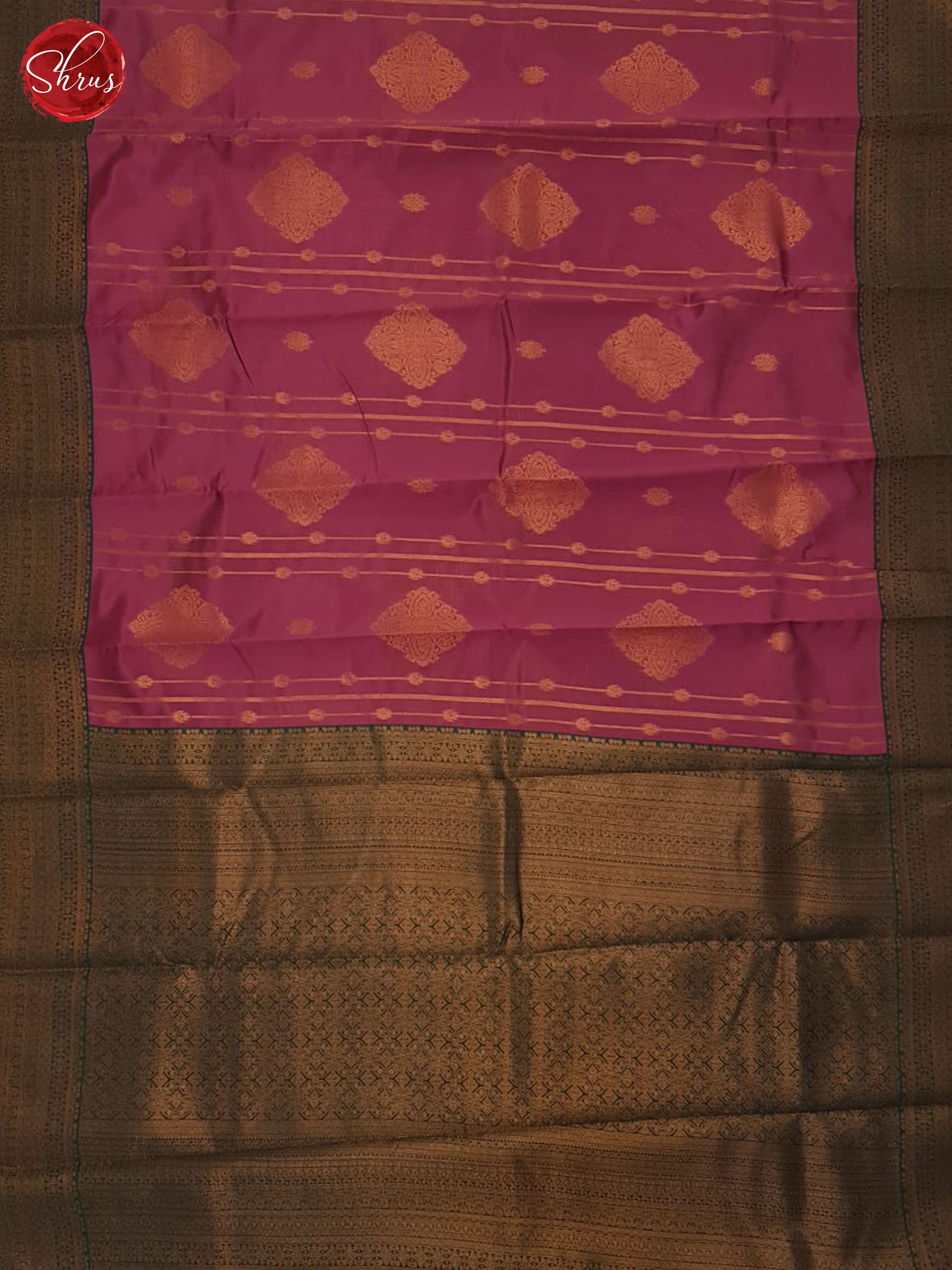 Pink & Green - Semi Kanchipuram Saree - Shop on ShrusEternity.com