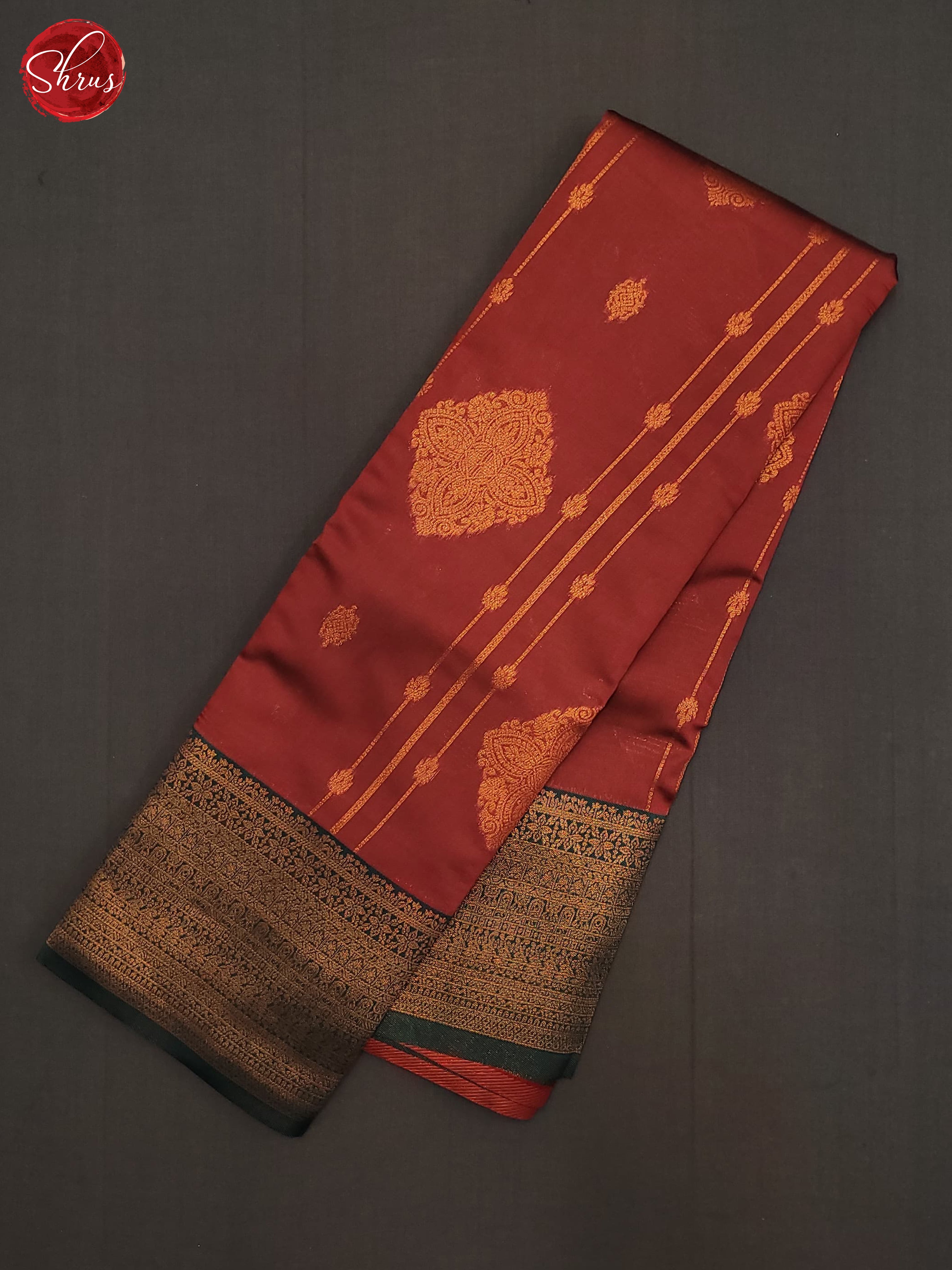 Red & Green- Semi Kanchipuram Saree - Shop on ShrusEternity.com