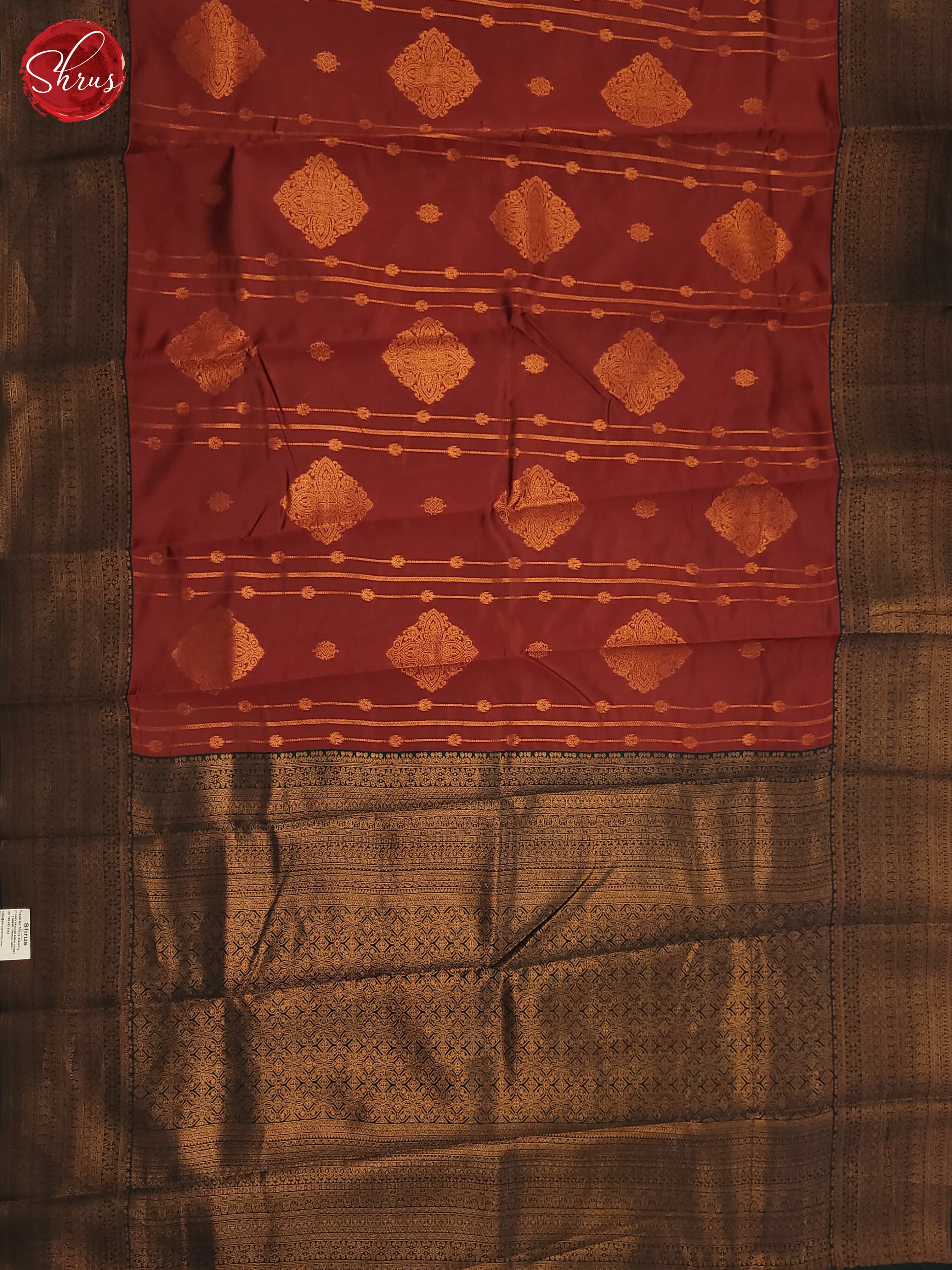 Red & Green- Semi Kanchipuram Saree - Shop on ShrusEternity.com