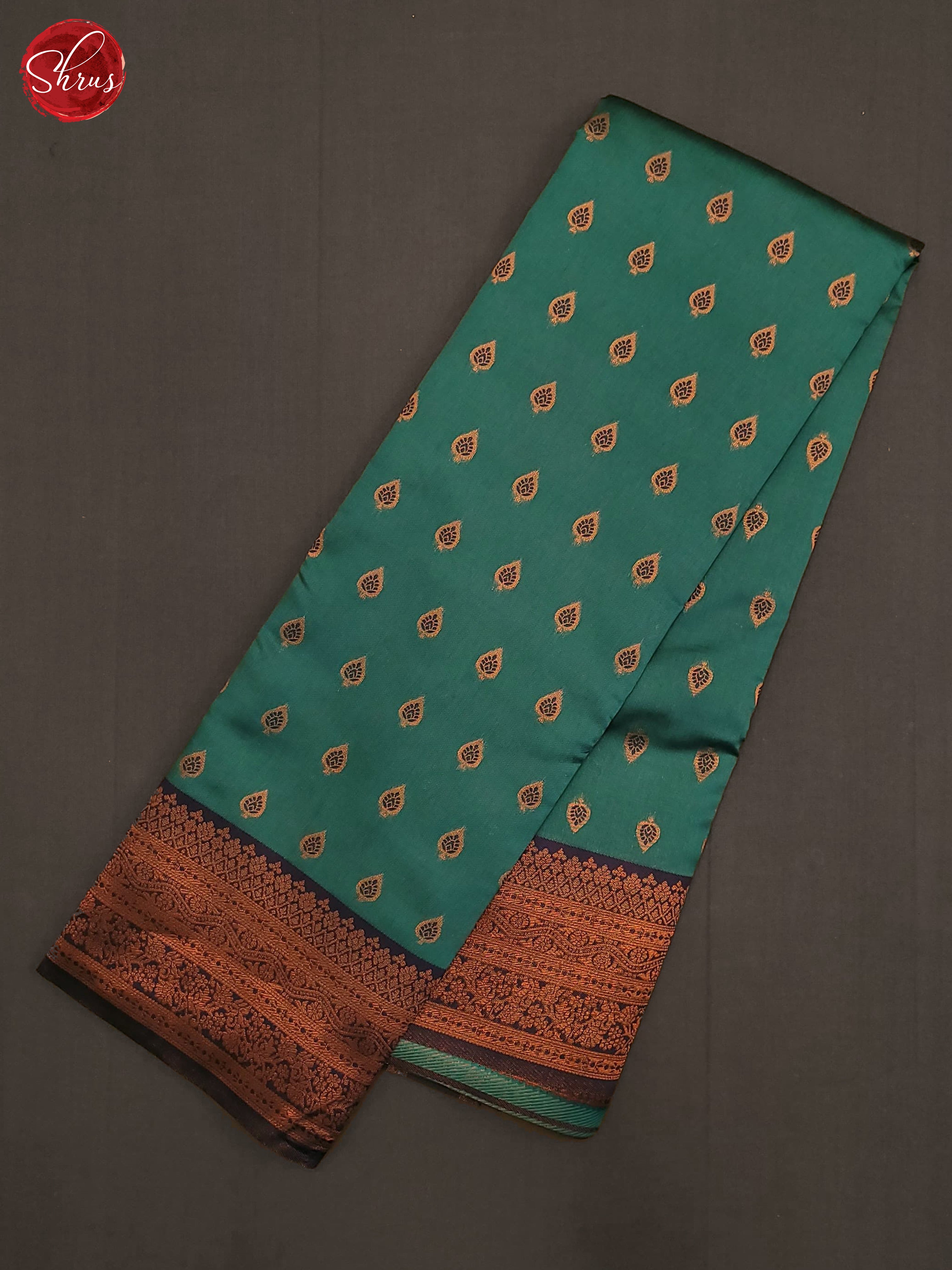 Green & Blue - Semi Kanchipuram Saree - Shop on ShrusEternity.com