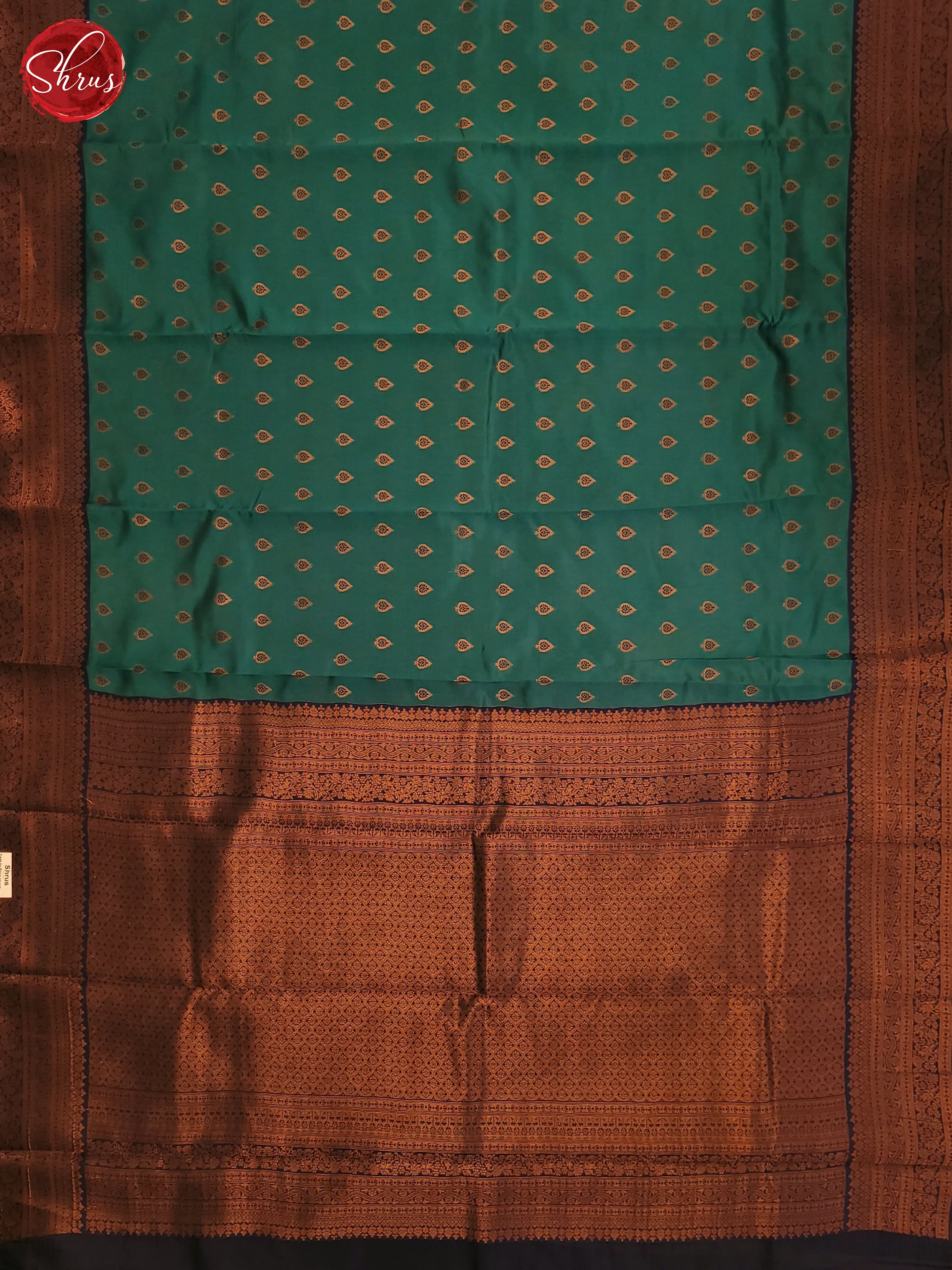 Green & Blue - Semi Kanchipuram Saree - Shop on ShrusEternity.com