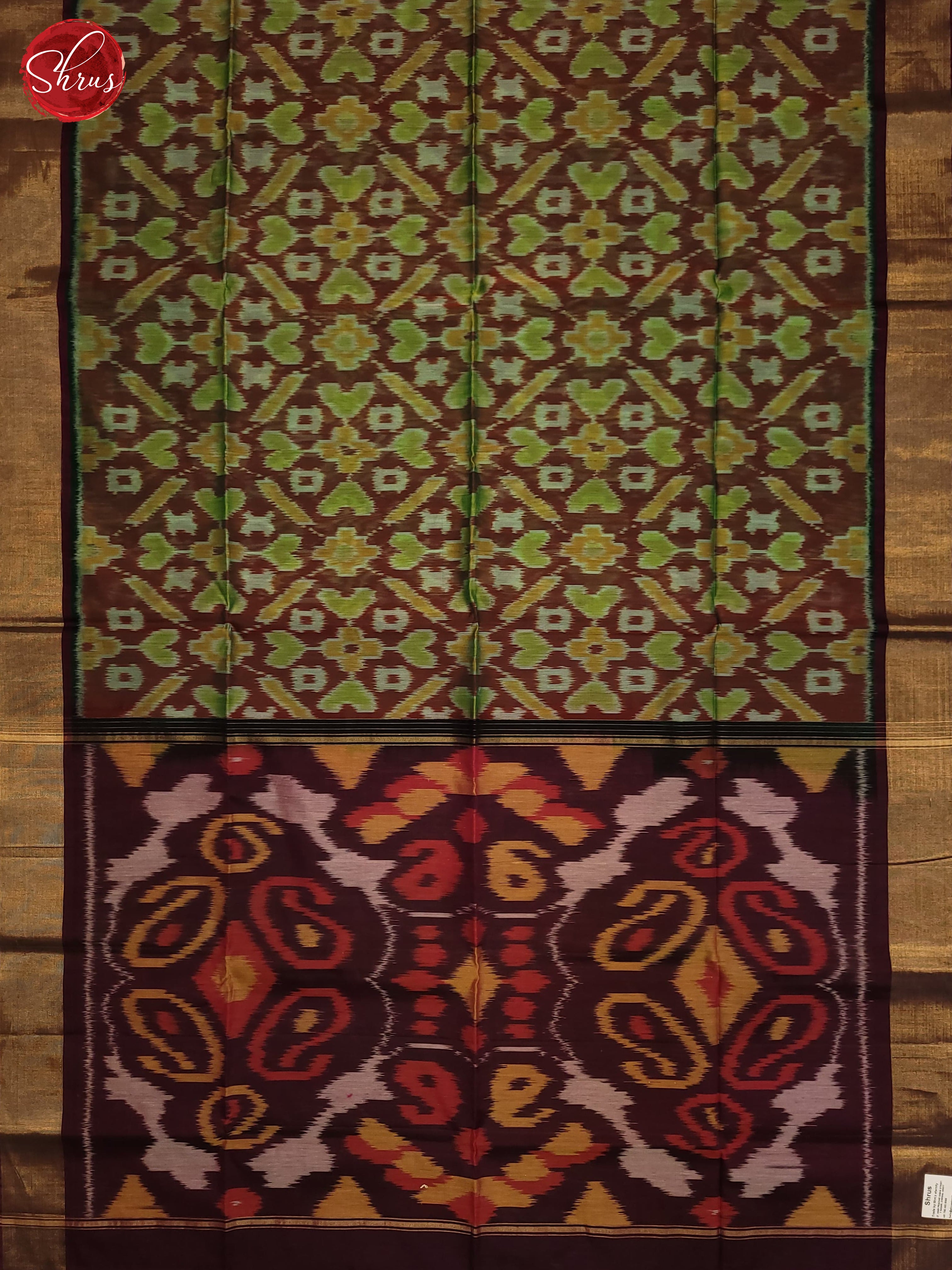 Brown & Green - Pochampally sico Saree - Shop on ShrusEternity.com