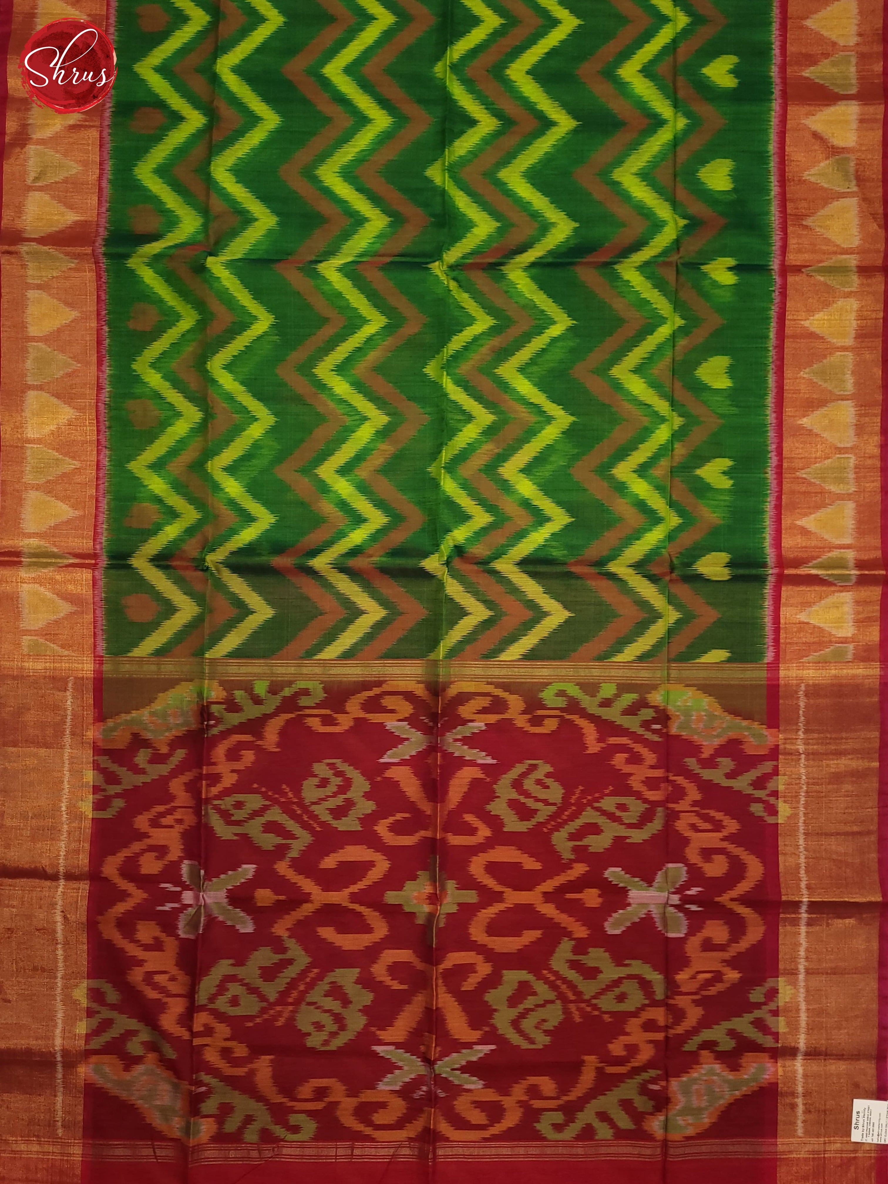 Green & Pink- Pochampally sico Saree - Shop on ShrusEternity.com