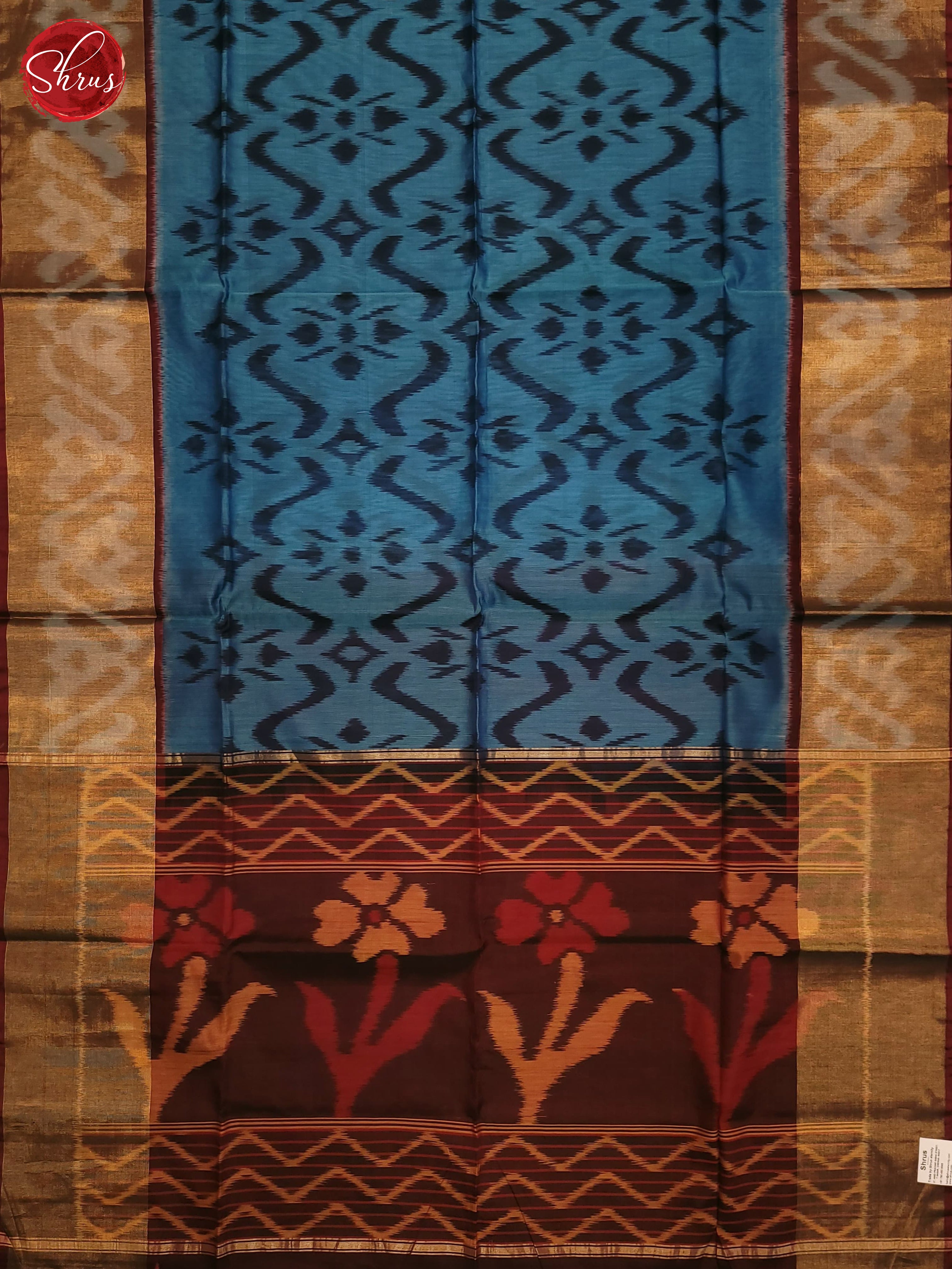 Blue & Maroon - Pochampally sico Saree - Shop on ShrusEternity.com