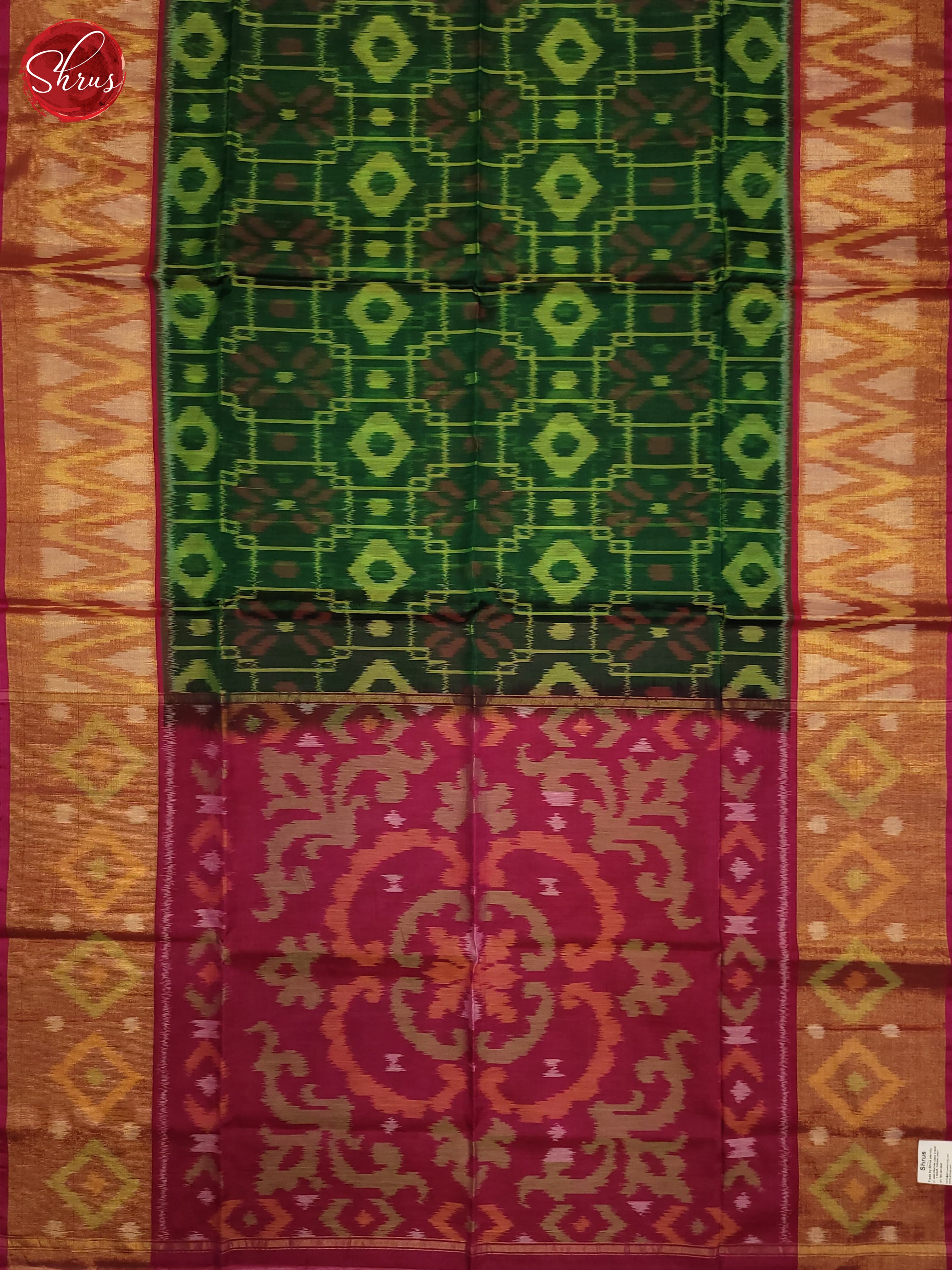 Green & Pink- Pochampally sico Saree - Shop on ShrusEternity.com