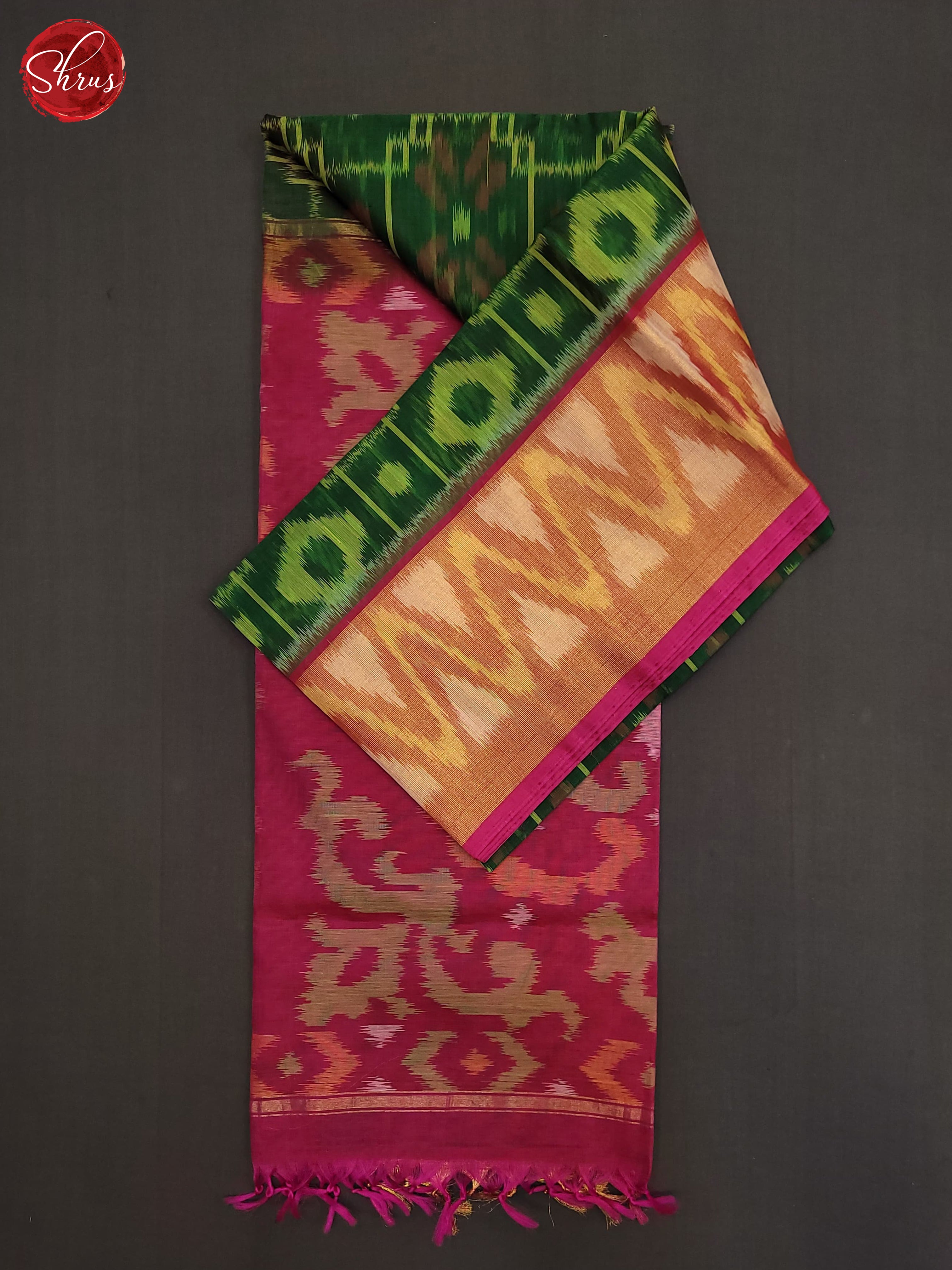 Green & Pink- Pochampally sico Saree - Shop on ShrusEternity.com