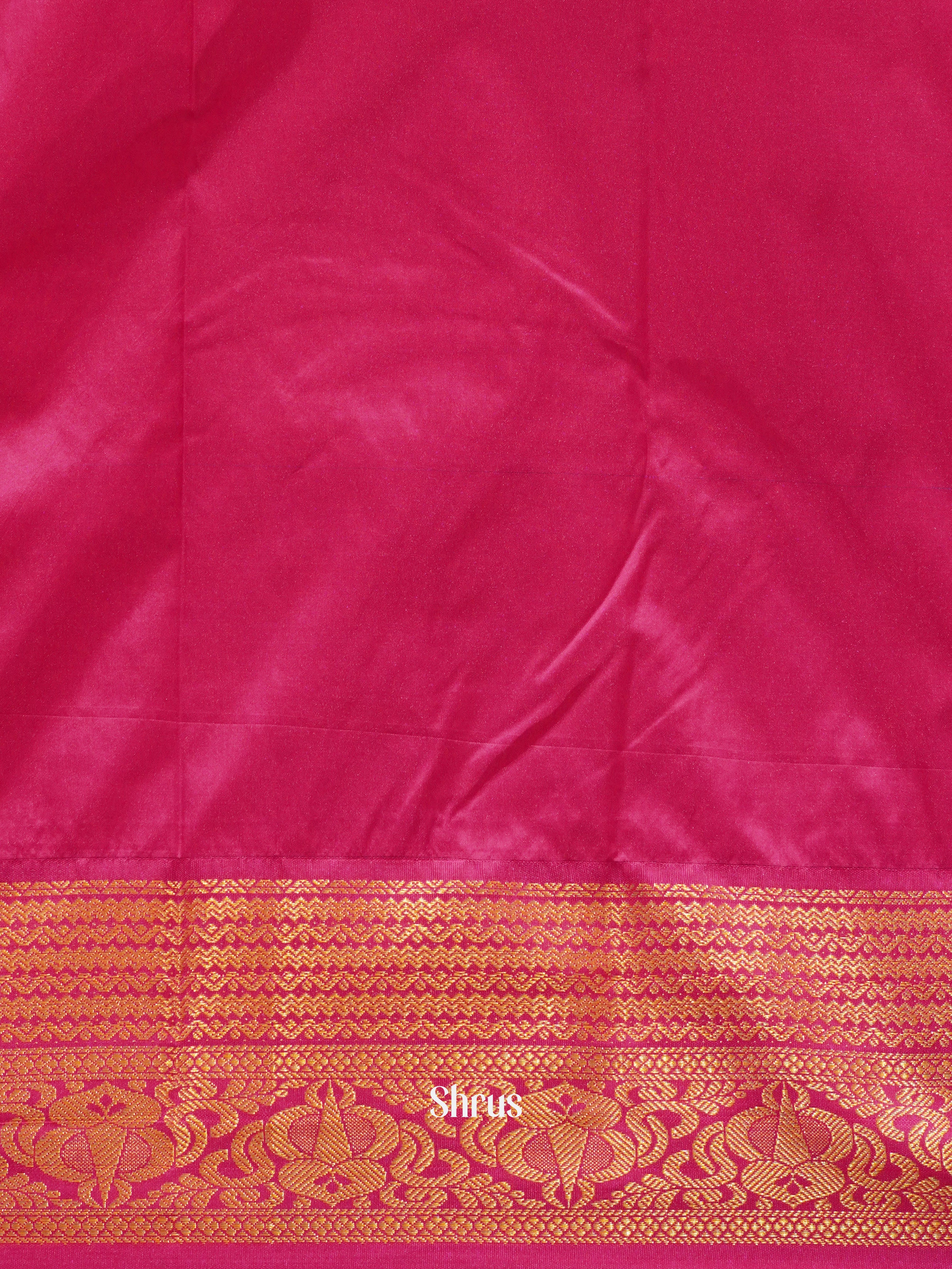 Green & Pink -Semi Kanchipuram Saree - Shop on ShrusEternity.com