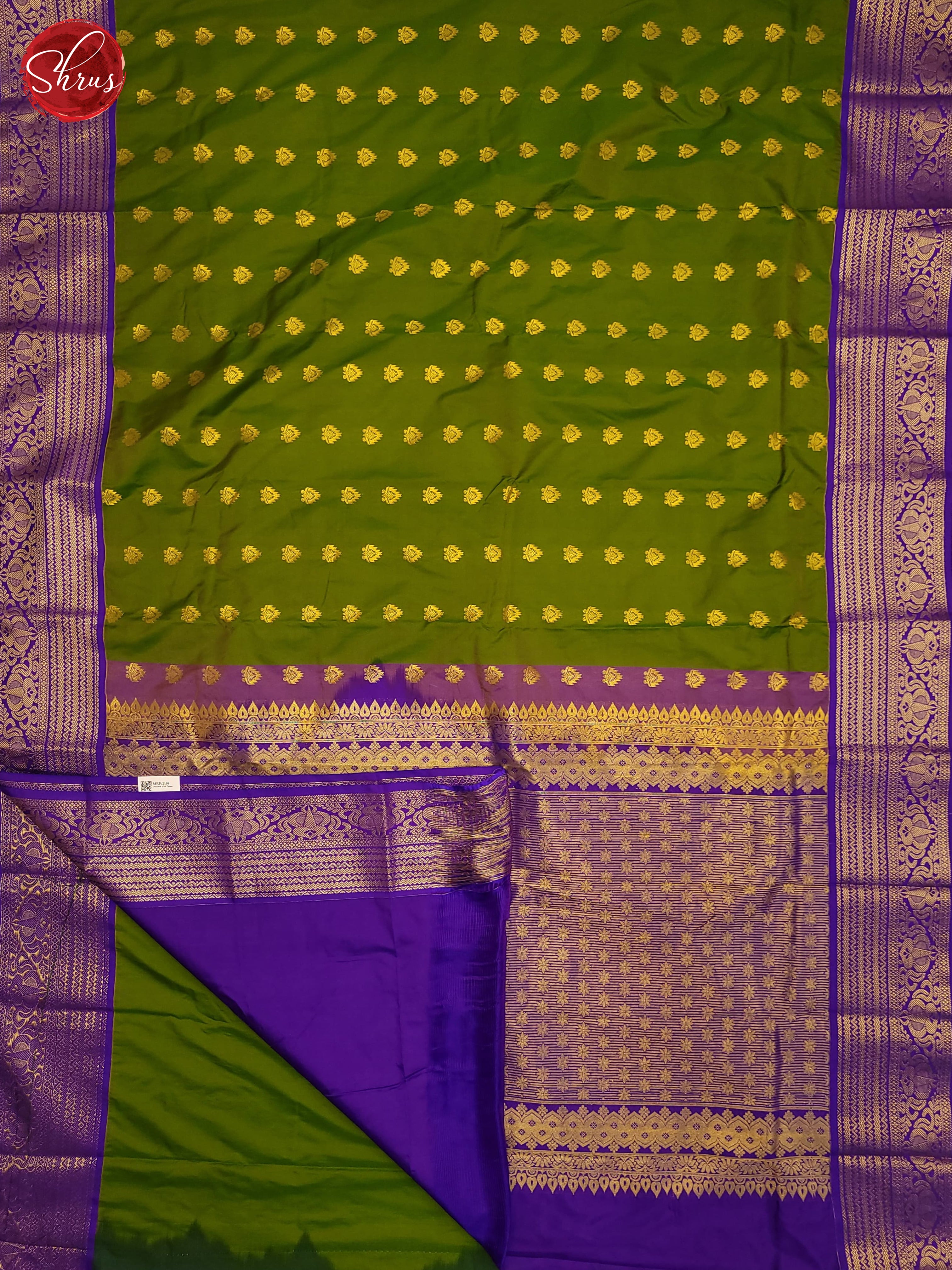 Green & Blue - Semi Kanchipuram Saree - Shop on ShrusEternity.com