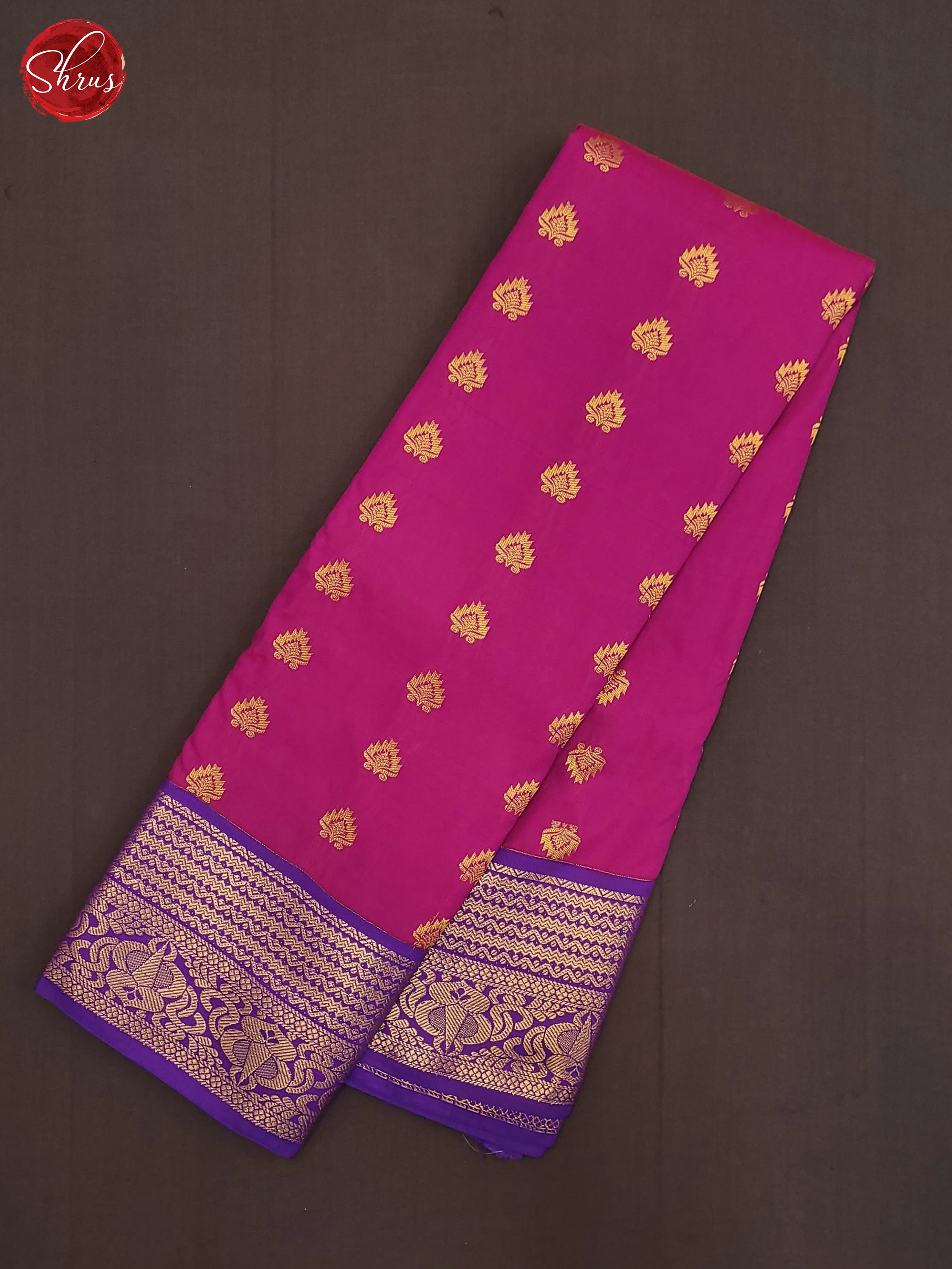 Rani Pink & Purple - Semi Kanchipuram Saree - Shop on ShrusEternity.com