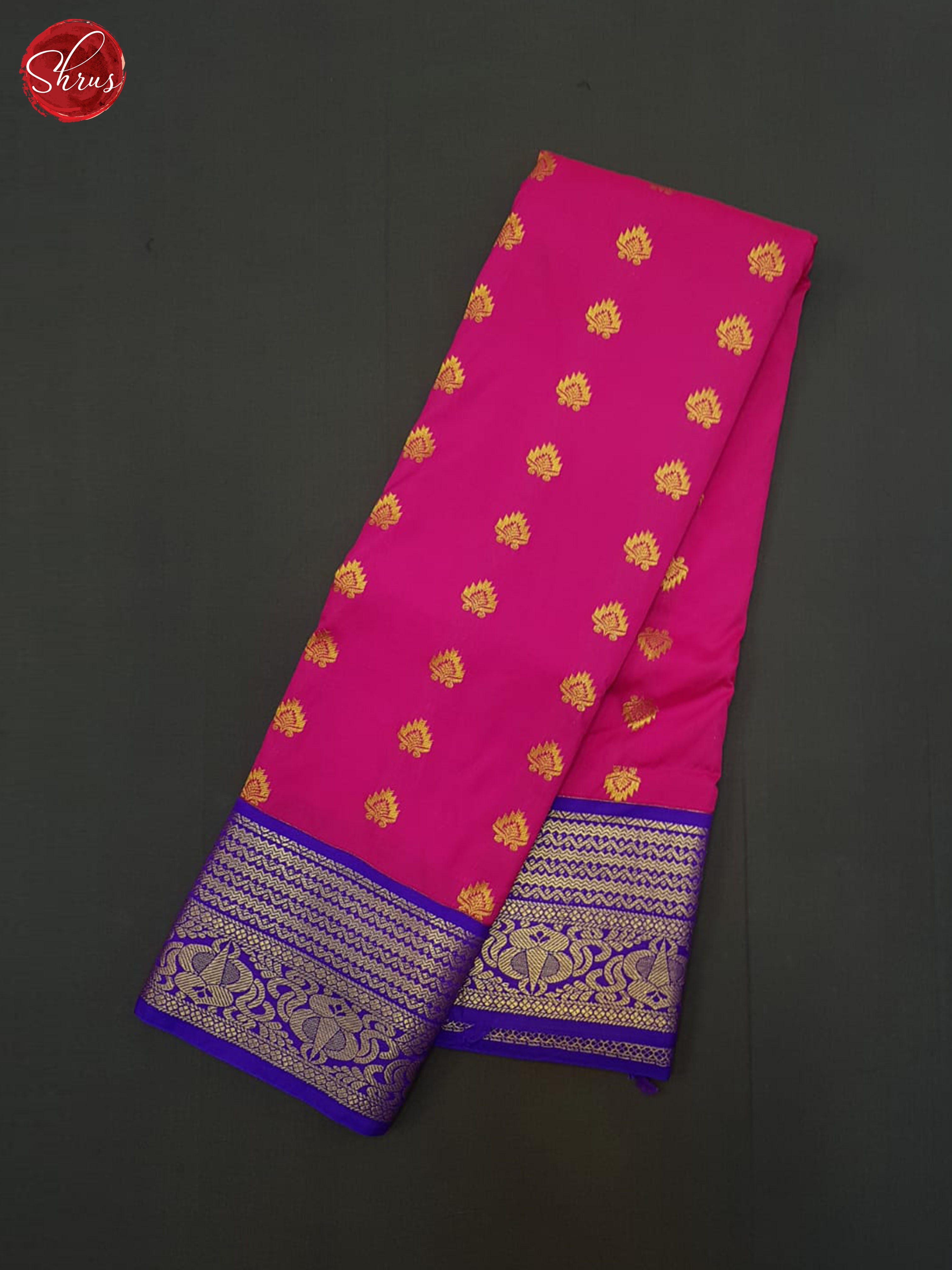 Pink & Purple- Semi Kanchipuram Saree - Shop on ShrusEternity.com