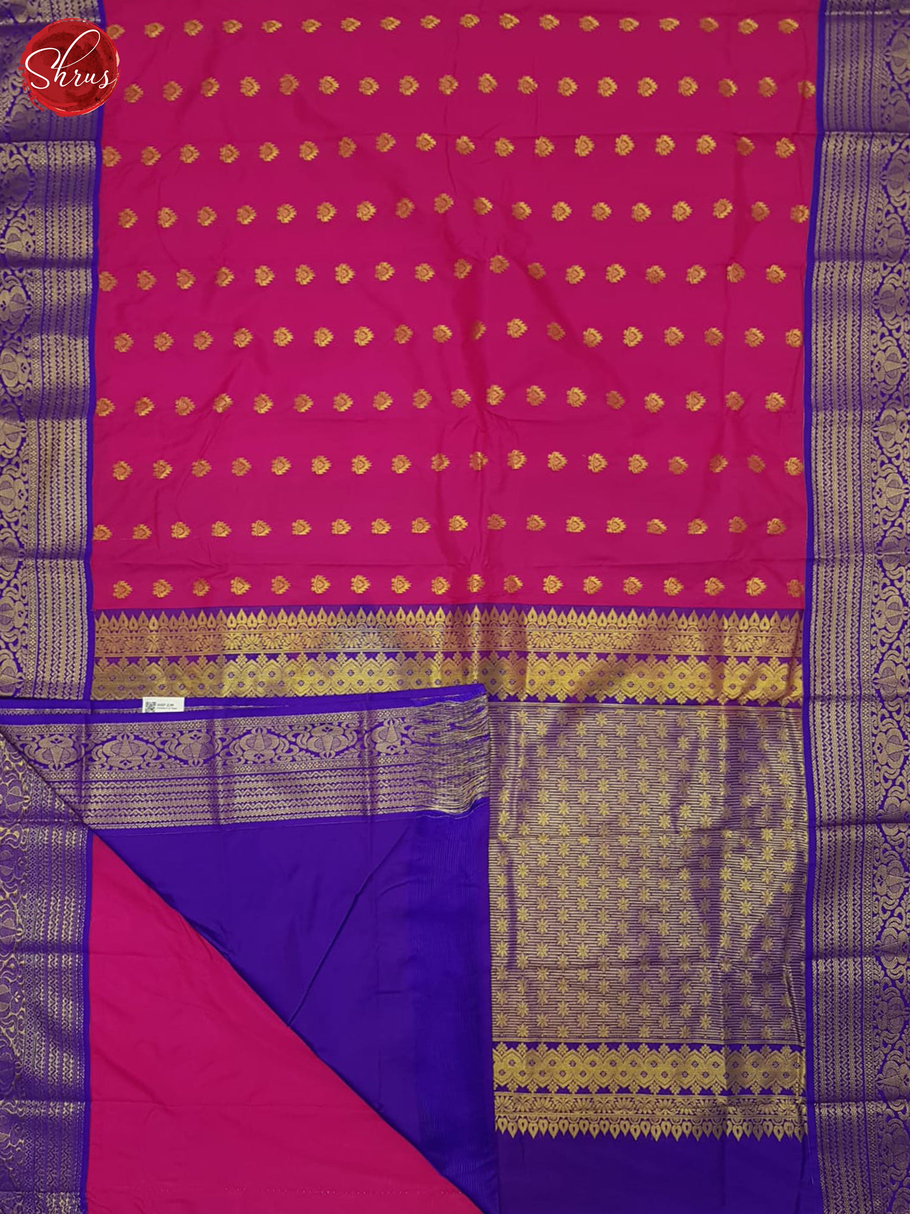 Pink & Purple- Semi Kanchipuram Saree - Shop on ShrusEternity.com