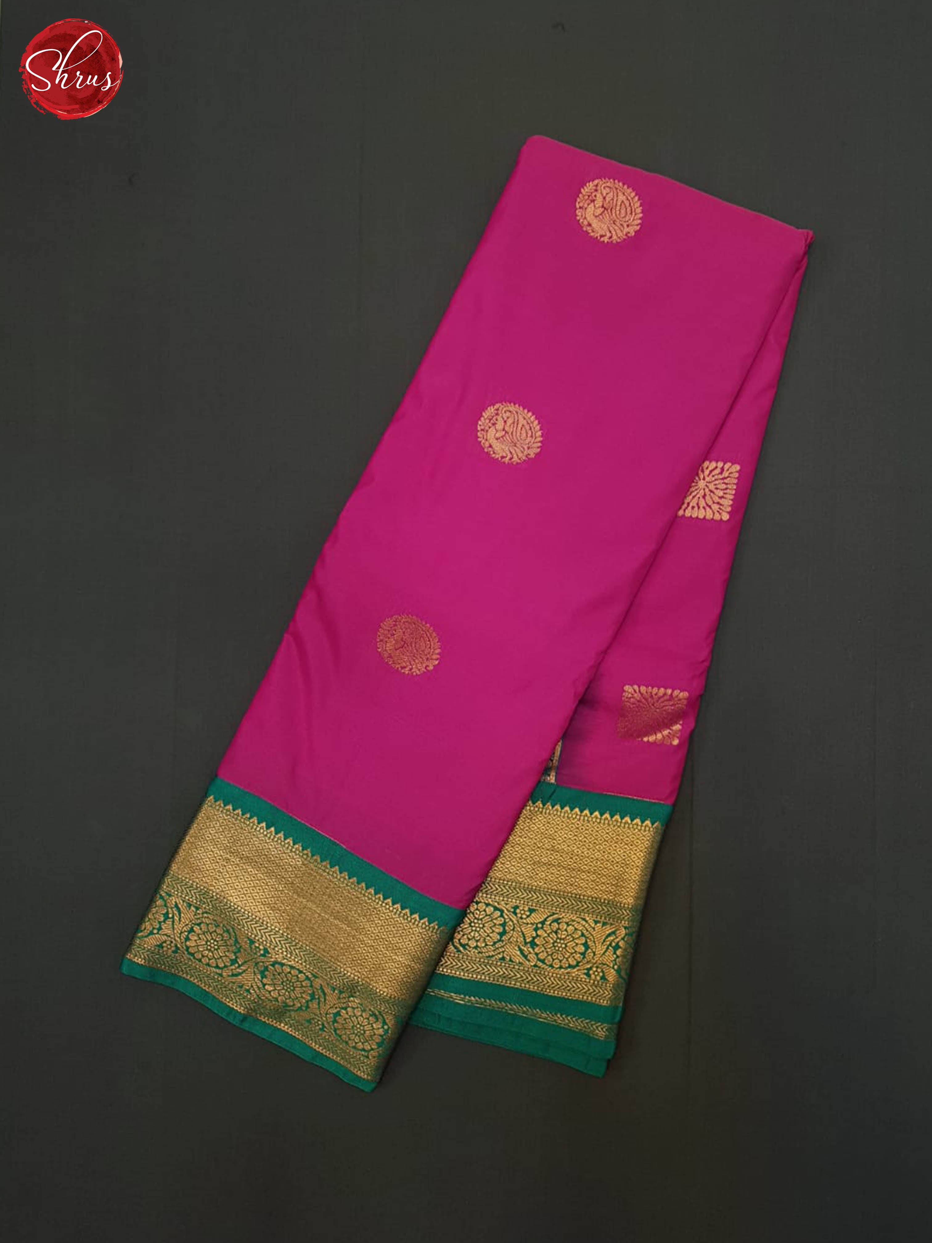 Pink & Green - Semi Kanchipuram Saree - Shop on ShrusEternity.com