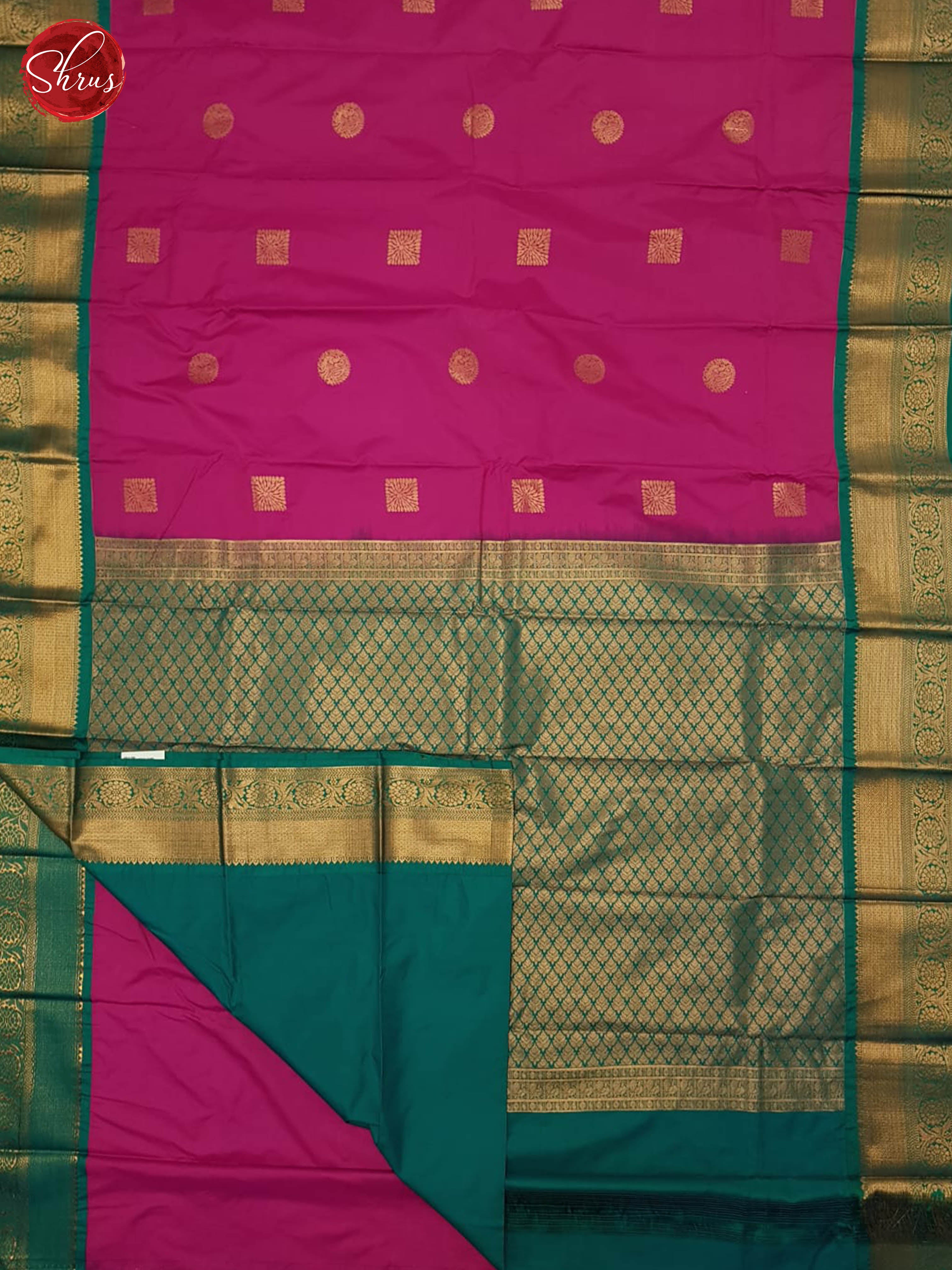 Pink & Green - Semi Kanchipuram Saree - Shop on ShrusEternity.com