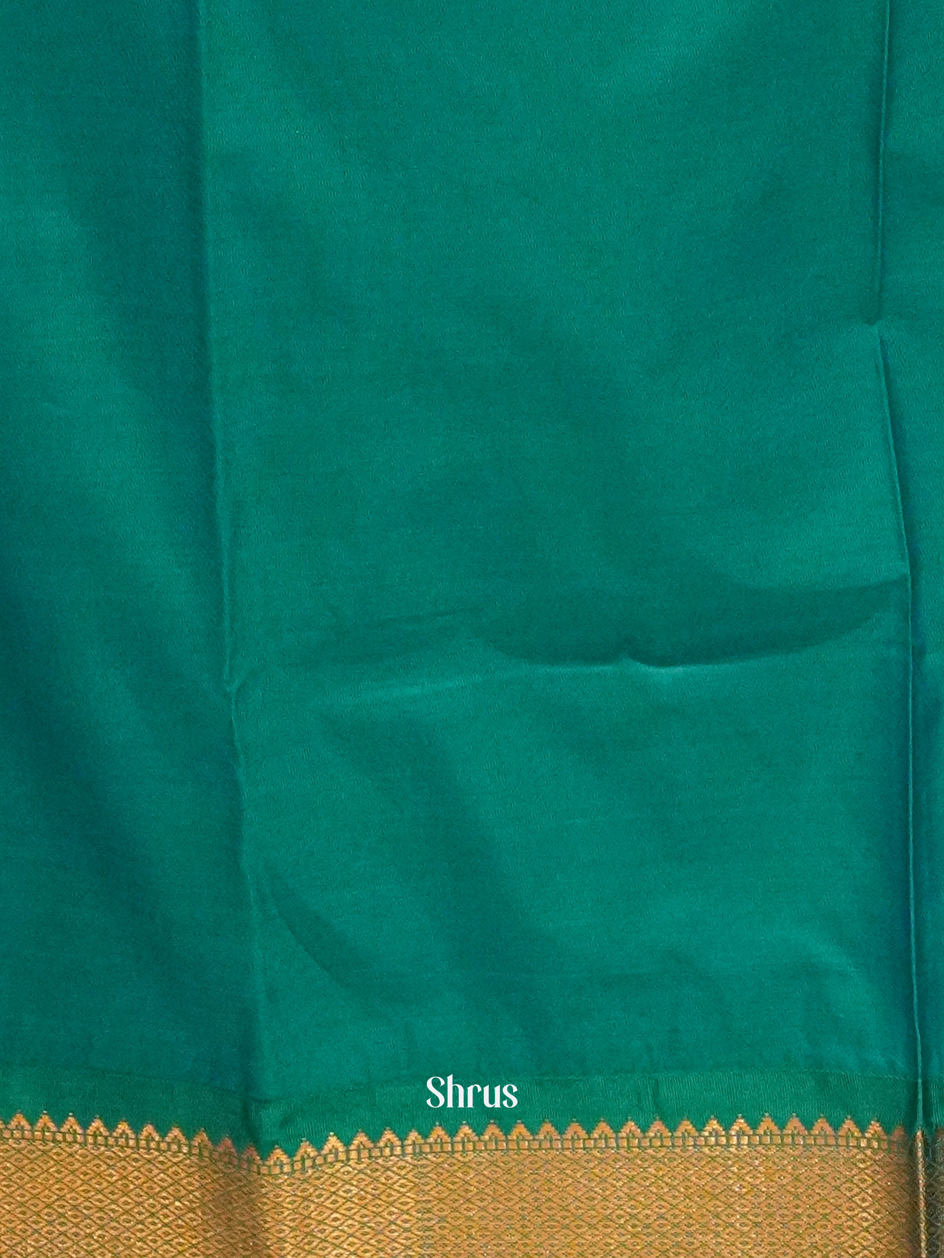 Pink & Green - Semi Kanchipuram Saree - Shop on ShrusEternity.com