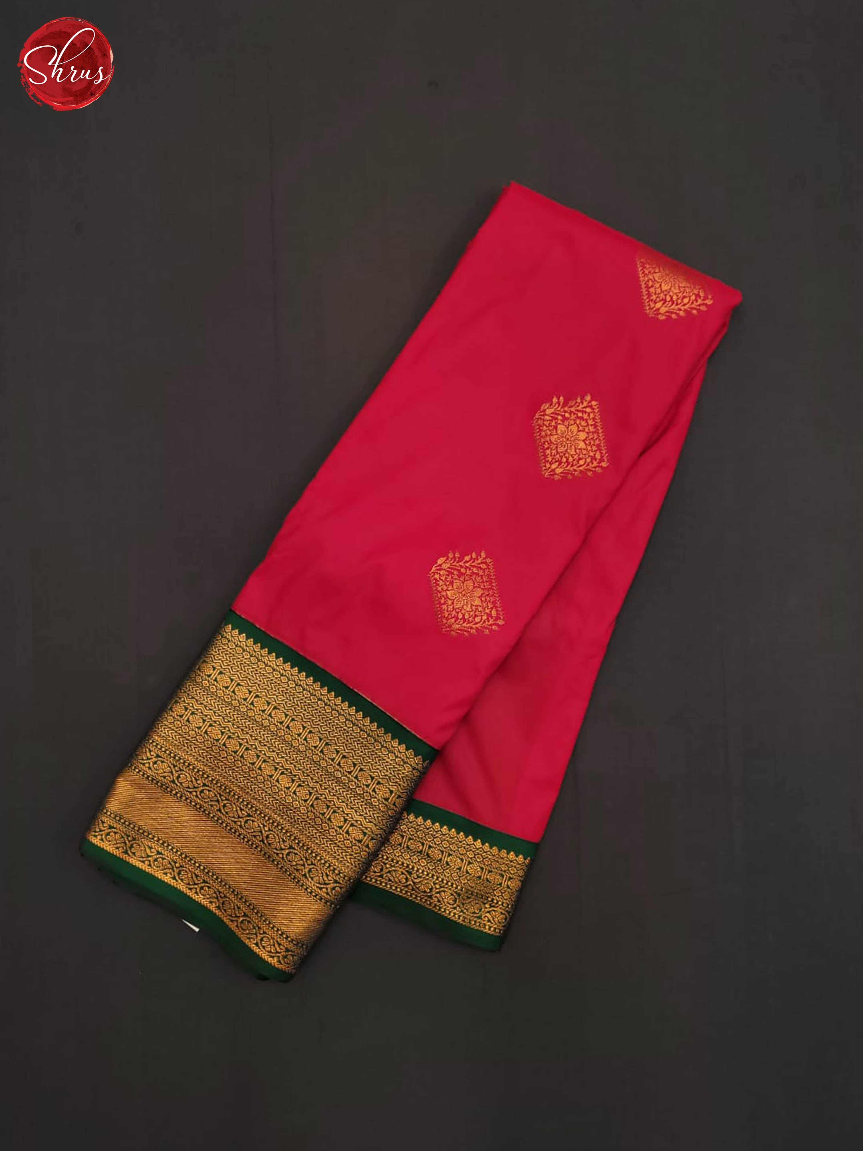 pink and Green - Semi Kanchipuram Saree - Shop on ShrusEternity.com