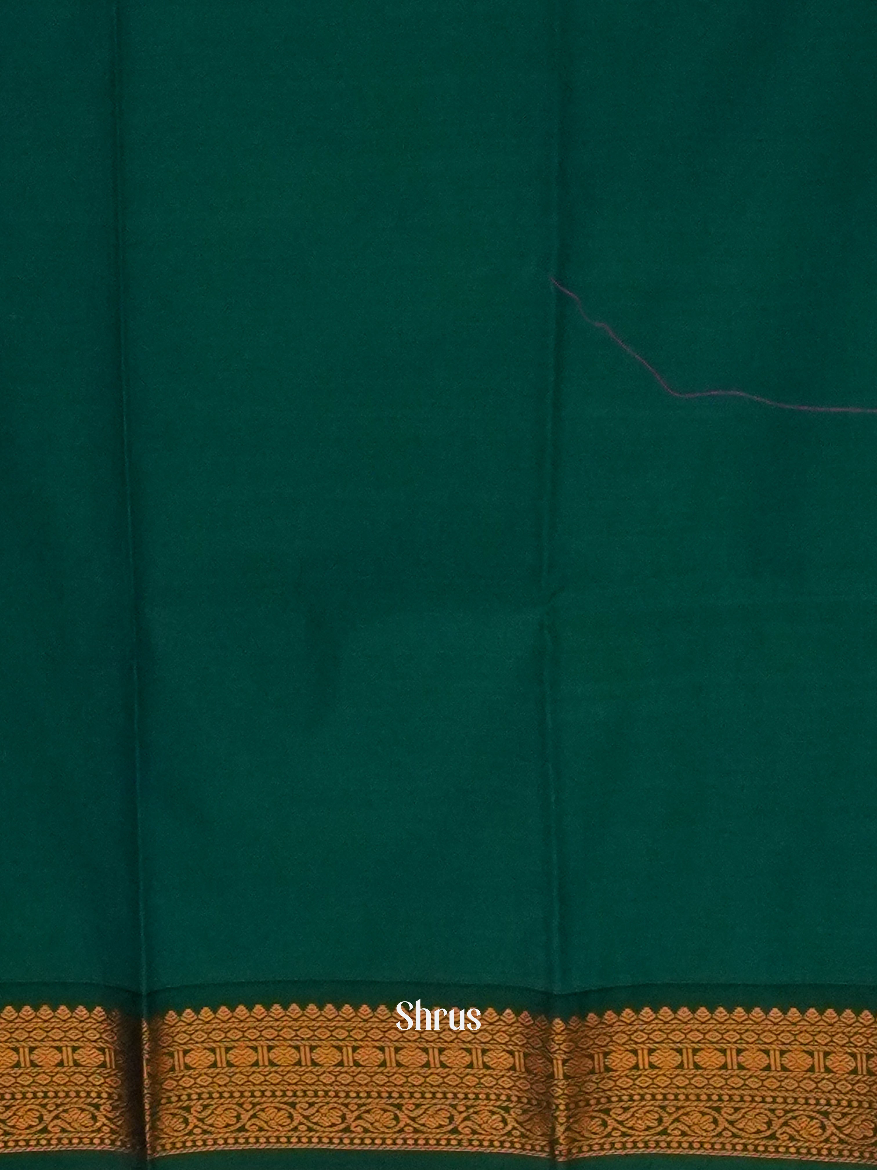 Pink & Green - Semi Kanchipuram Saree - Shop on ShrusEternity.com