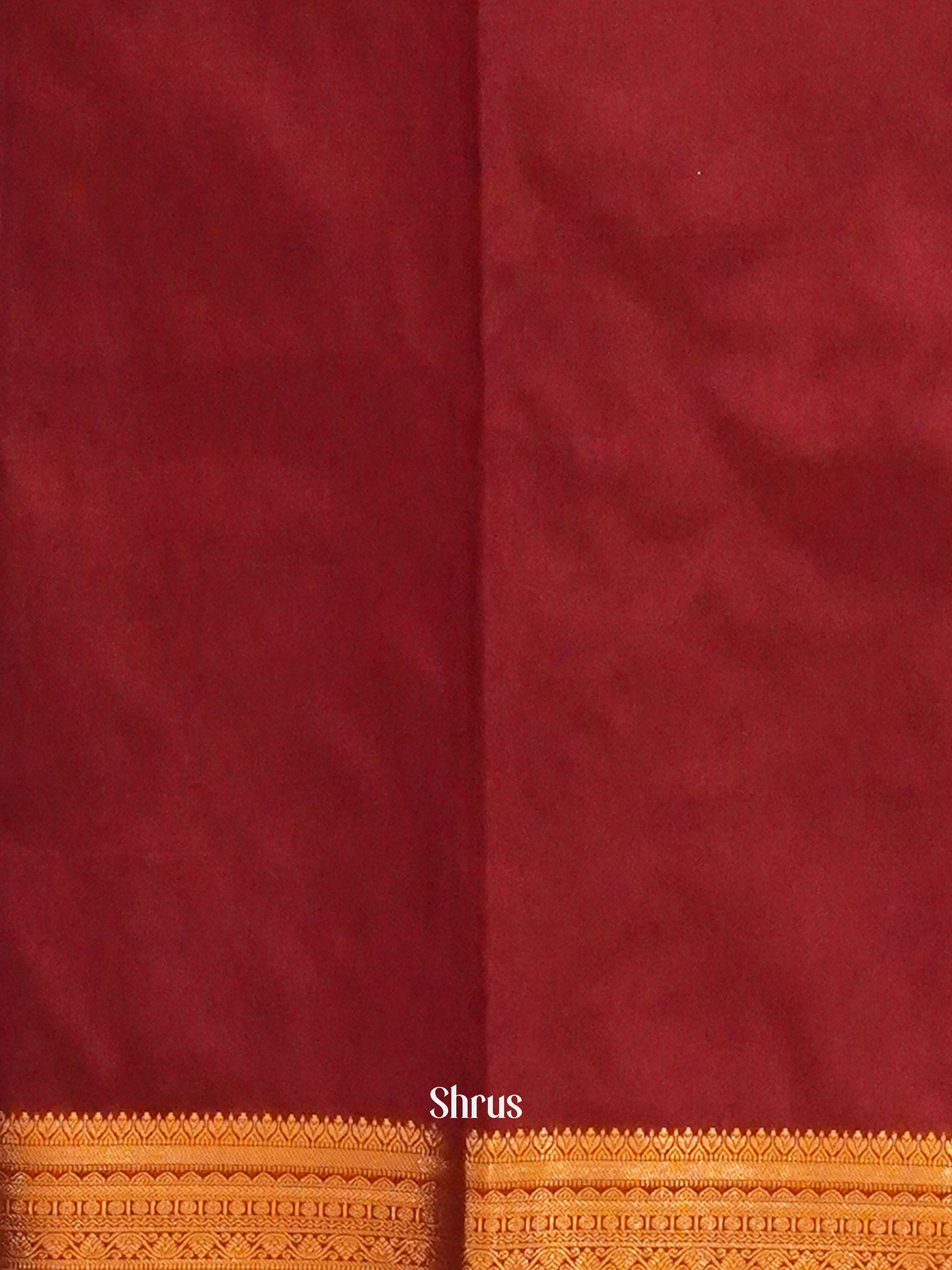Blue & Maroon - Semi Kanchipuram Saree - Shop on ShrusEternity.com