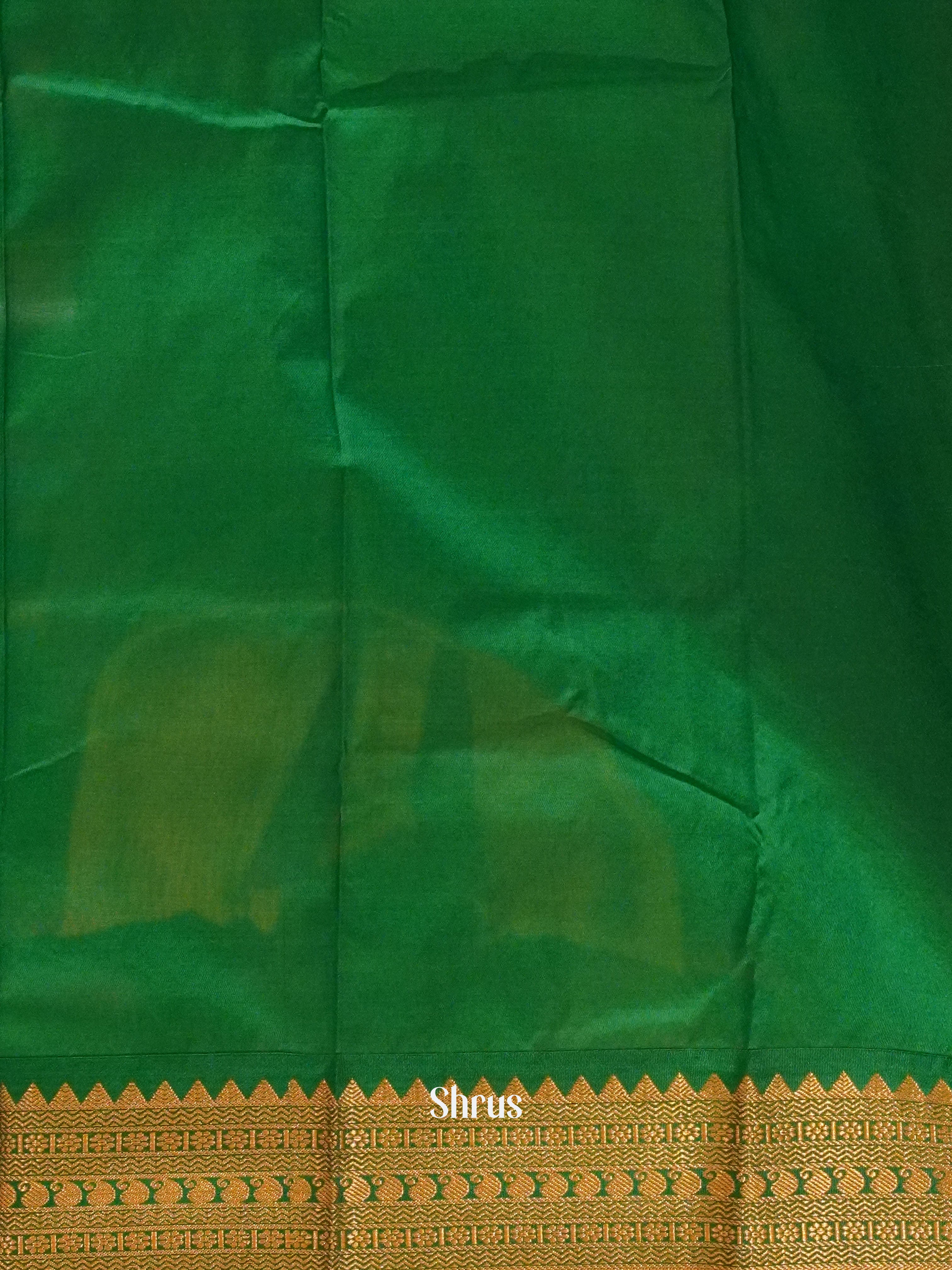 Maroon & Green - Semi Kanchipuram Saree - Shop on ShrusEternity.com