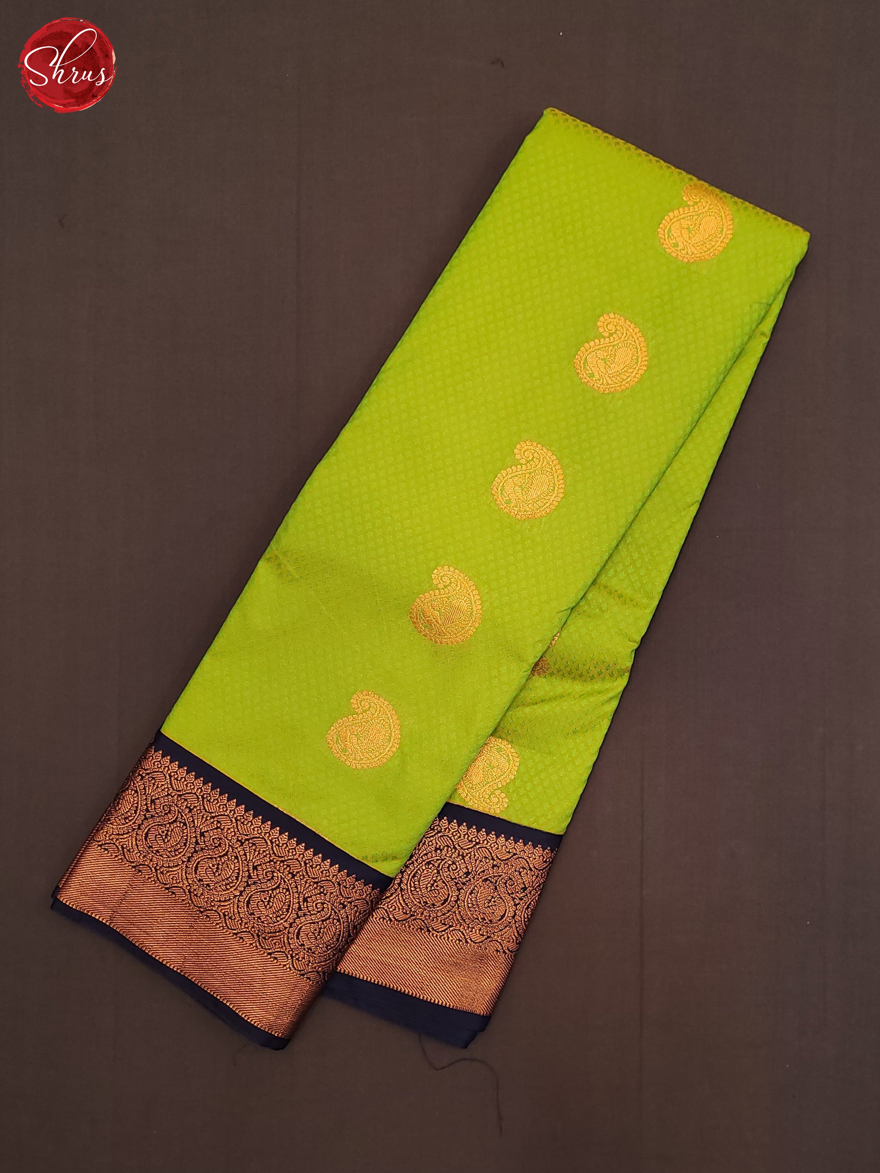Green & Blue - Semi Kanchipuram Saree - Shop on ShrusEternity.com