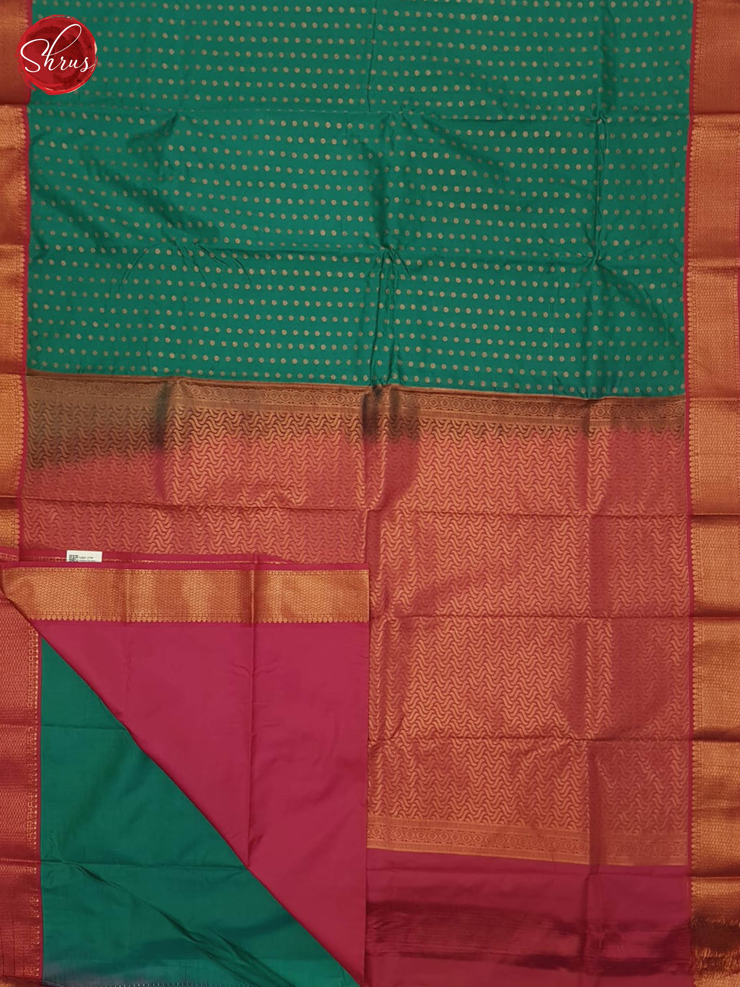 Green & Pink - Semi Kanchipuram Saree - Shop on ShrusEternity.com