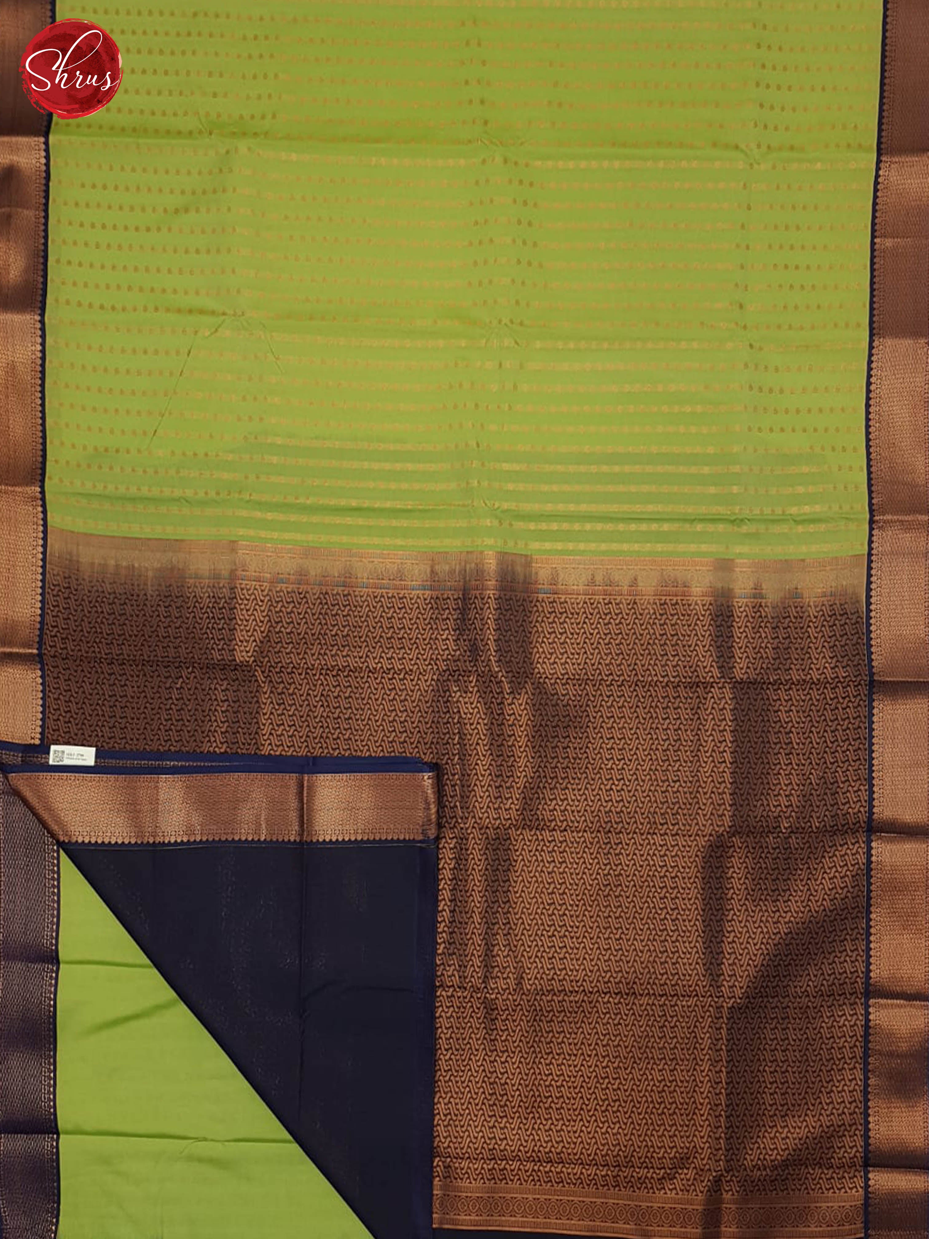 Green & Blue - Semi Kanchipuram Saree - Shop on ShrusEternity.com