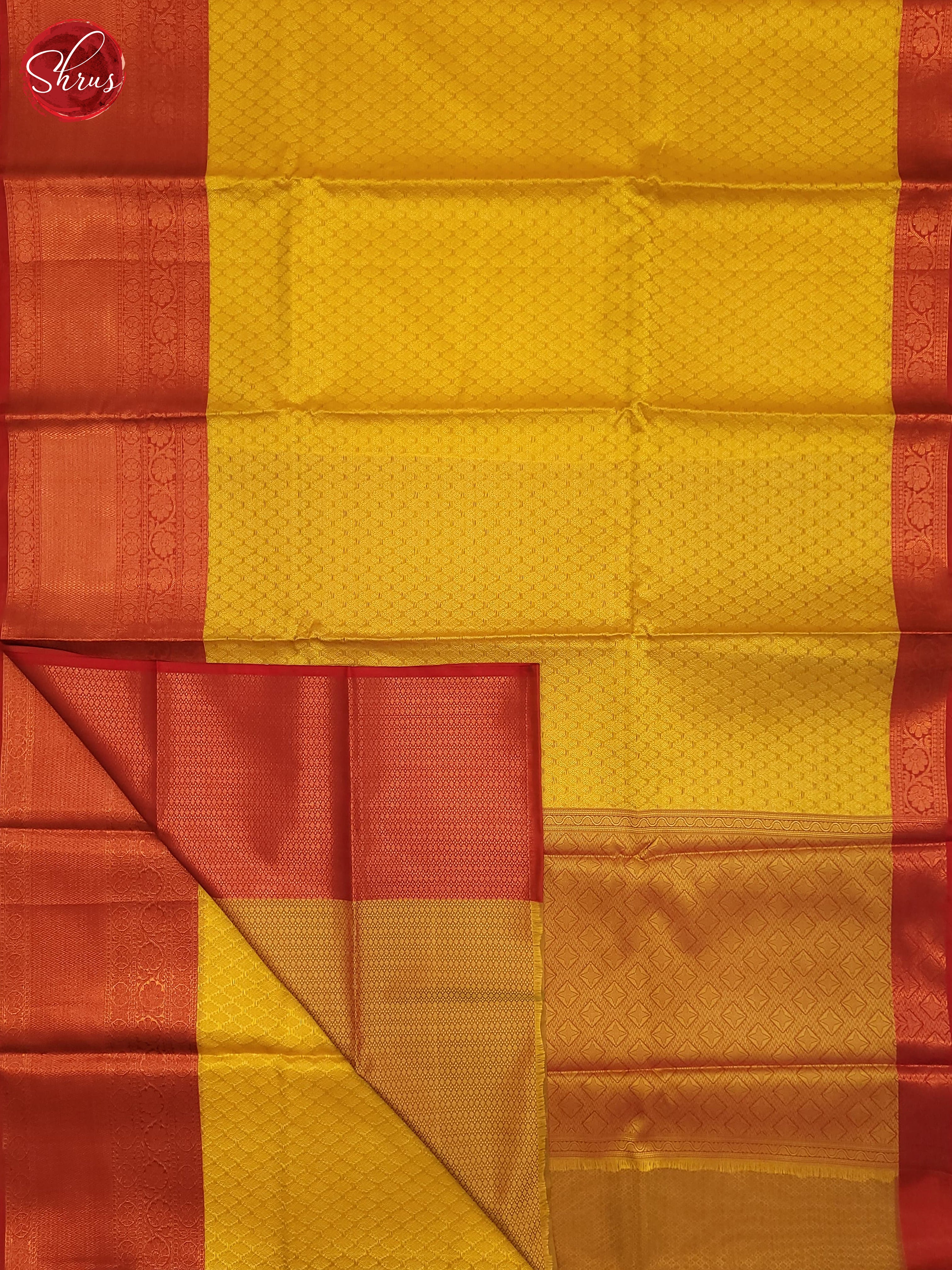 Yellow & Red-Semi Tanchoi Saree - Shop on ShrusEternity.com