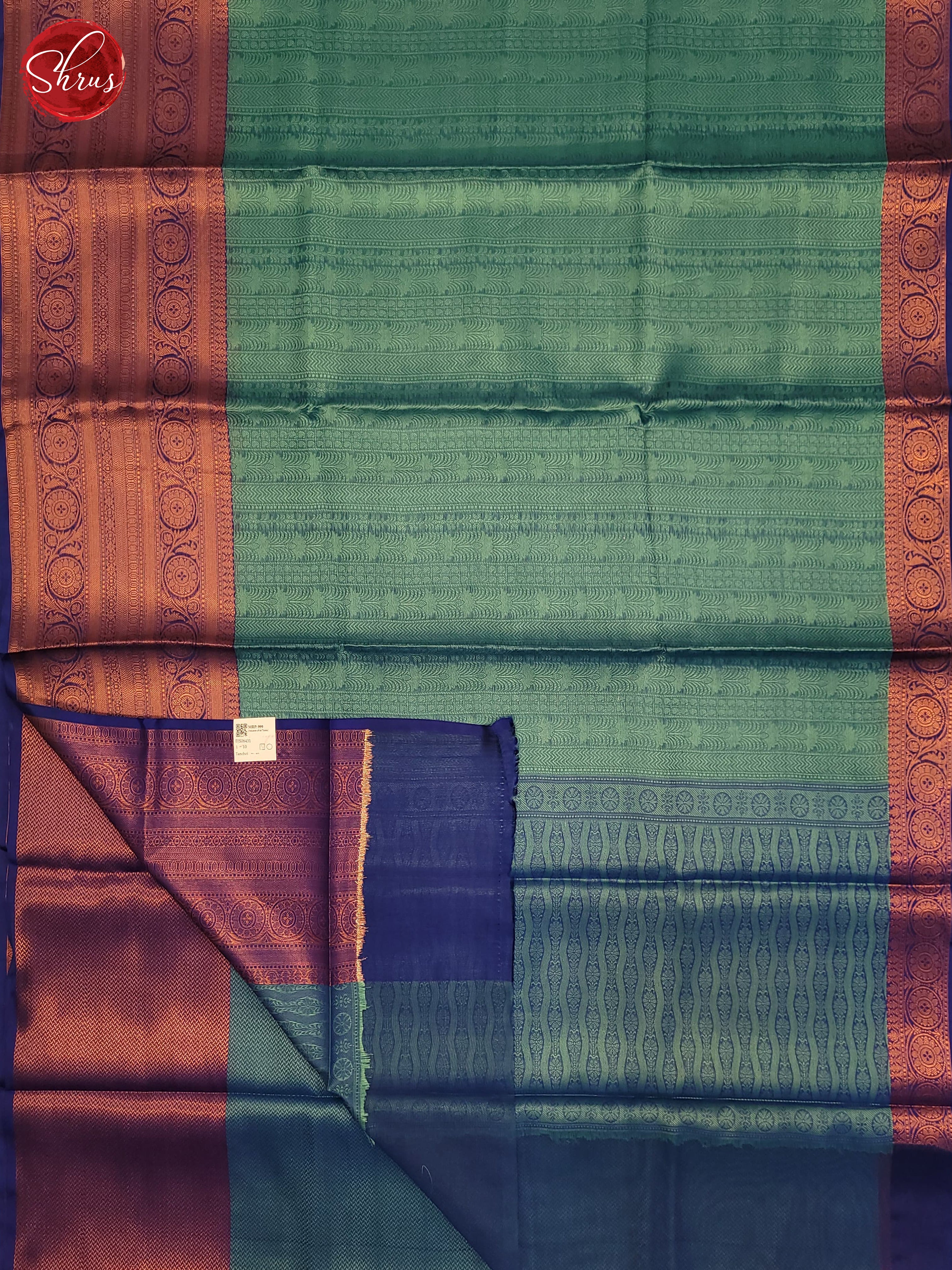 Green & Blue -Semi Tanchoi Saree - Shop on ShrusEternity.com