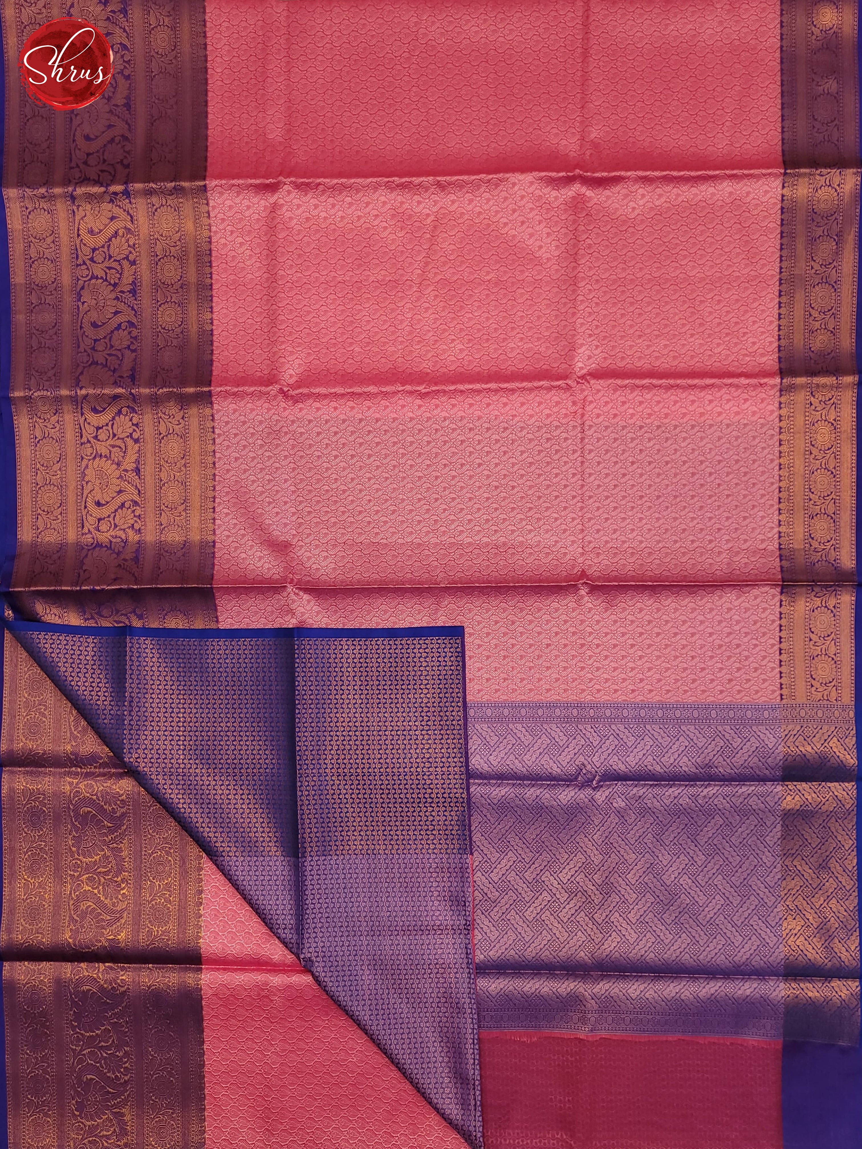 Pink & Blue-Semi Tanchoi Saree - Shop on ShrusEternity.com